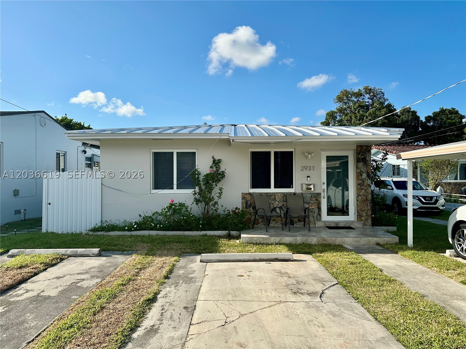Move-in ready 2-bedroom, 1-bath front unit in a centrally located Miami duplex. This residence features tile flooring throughout, recessed lighting, quartz kitchen countertops, stainless steel appliances, central A/C, Smart Nest thermostat, impact windows and doors, window shades throughout, and a full-size washer and dryer in a dedicated laundry room. Includes two assigned parking spaces, water/sewer, and landscaping. Convenient location near Coral Way, Miracle Mile, Coconut Grove, US-1, I-95, The Underline, dining, shopping, and everyday services. Available July 1, 2026. All information deemed reliable but not guaranteed and should be independently verified.