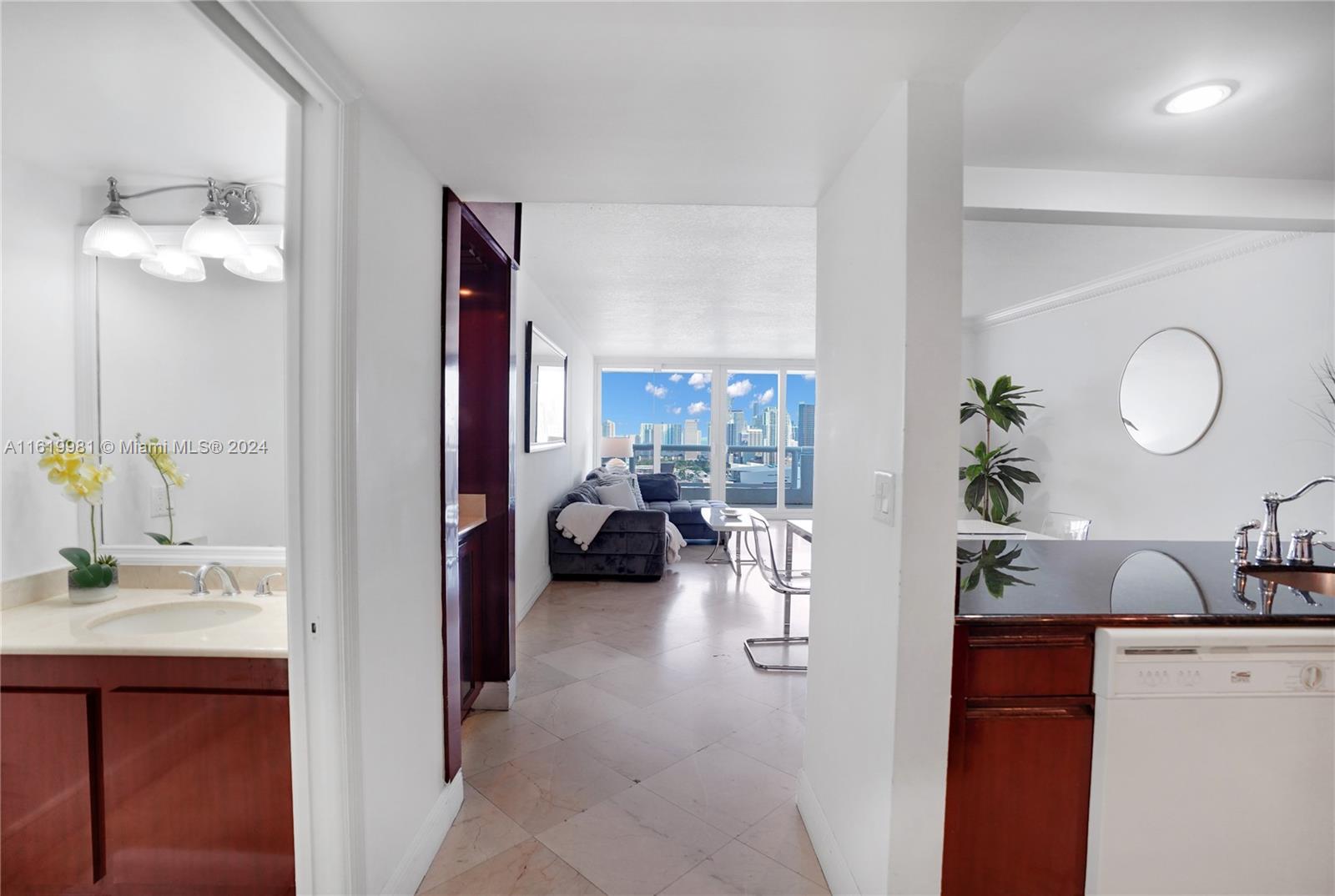 For Rent beautiful 1 bedroom bay view, 1.5 bathroom fully furnished in the heart of Miami with panoramic views of Biscayne Bay and Miami skyline. Nice home, with a Washer/dryer inside the unit. The building offers a variety of amenities such as 24hr concierge and security, restaurants, salons, retail stores, a food market, a liquor store, pharmacy, pool, gym and more. Easy access to public transportation and just minutes from Brickell, Midtown, Design District, Wynwood, and Miami Beach. 1st month +1 last month +1-month Security Deposit. No subleasing allowed.