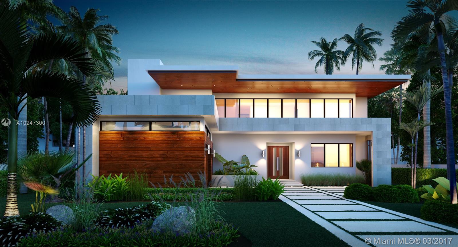 Tropical & Modern 6 Bedroom, 6 Bathroom, 2 powder rooms  home with direct downtown and sunset views with a rooftop terrace for entertaining.  Amenities include a Theater room, large pool cabana with outdoor kitchen, powder room and outdoor shower, wine cellar and butlers pantry with chefs kitchen. Completion late 2017