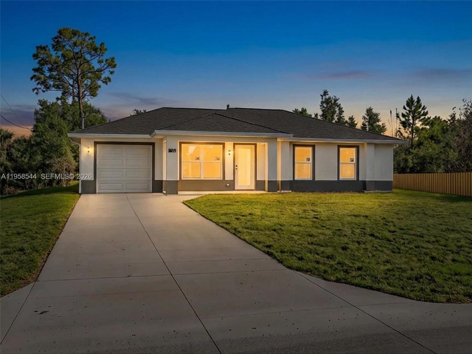 NOW MOVE-IN READY + PRICE REDUCTION + SELLER CONCESSIONS AVAILABLE!

Beat the market and lock in value with this brand-new construction opportunity in the rapidly growing Lehigh Acres market. Originally introduced as pre-construction, this home is now fully completed and ready for immediate occupancy.

This 3-bedroom, 2-bath home offers approximately 1,500 sq ft and sits on a desirable corner lot, providing added privacy, curb appeal, and flexible outdoor space.

Inside, you’ll find a functional open-concept layout, modern finishes, and stainless steel appliances designed for comfortable everyday living.

With no HOA and convenient access to major roadways, shopping, dining, and Southwest Florida amenities, this location continues to attract strong demand from both homeowners and investors.

Take advantage of this opportunity to secure new construction at a reduced price before values continue to rise.

Some photos may be virtually staged or enhanced. All information deemed reliable but not guaranteed. Buyer and buyer’s agent to verify all information.
