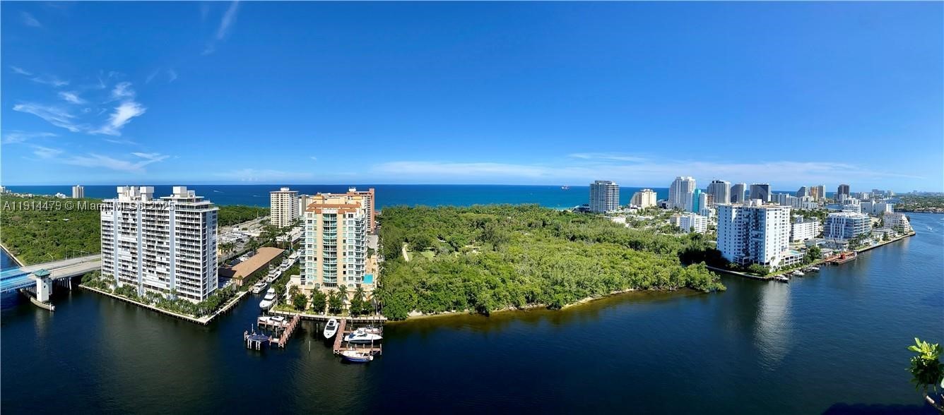 Motivated Seller. Fantastic Condo, with breathtaking views of the Intracoastal,  Ocean and Bonnet estate park.  NO ASSESSMENTS & FULLY funded reserves. Completely updated 21st floor corner unit also has views of the Coral Ridge Yacht Club. CRYC has Social and Boat memberships.  A semi-Private elevator from foyer leads to this meticulously updated interior with porcelain tile, high impact windows and doors. Balcony also has electric shutters. The eat-in kitchen offers stainless steel appliances, water filter system, rich cabinetry, and striking granite countertops. Bedrooms offer 3 large custom closets and power operated blackout shades. Perks: 2025 Air Conditioner, in unit laundry, roof top heated pool, sauna and gym with ocean views. Socially active community party room & library. SHORT WALK TO BEACH, GALLERIA & RESTARANTS. Also The Coral Ridge Yacht Club is a short walk from the building, they offer social memberships. 24/7 Security. Single, easy access Garage Parking space. Building is Fannie Mae approved for full financing with 5% down.