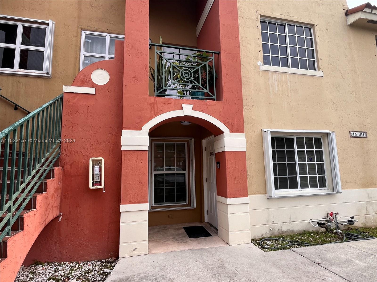 Bright and spacious 2 bedrooms, 2 bathrooms condo on the first floor. This unit boasts designer blinds, fully updated kitchen with stainless steel appliances and granite countertop, tile floors throughout, laundry room with washer and dryer and accordion shutters. Nice fenced and private back patio with no neighbors. The master bedroom has a walk-in closet and ensuite.  This unit also comes with two assigned parking spaces. Beautiful community with pool. Conveniently located near schools, shopping centers, restaurants, transportation, and Highway. *This property also offers deposit-free leasing (for qualified tenants). Available with No Security Deposit. Association approval is required.
