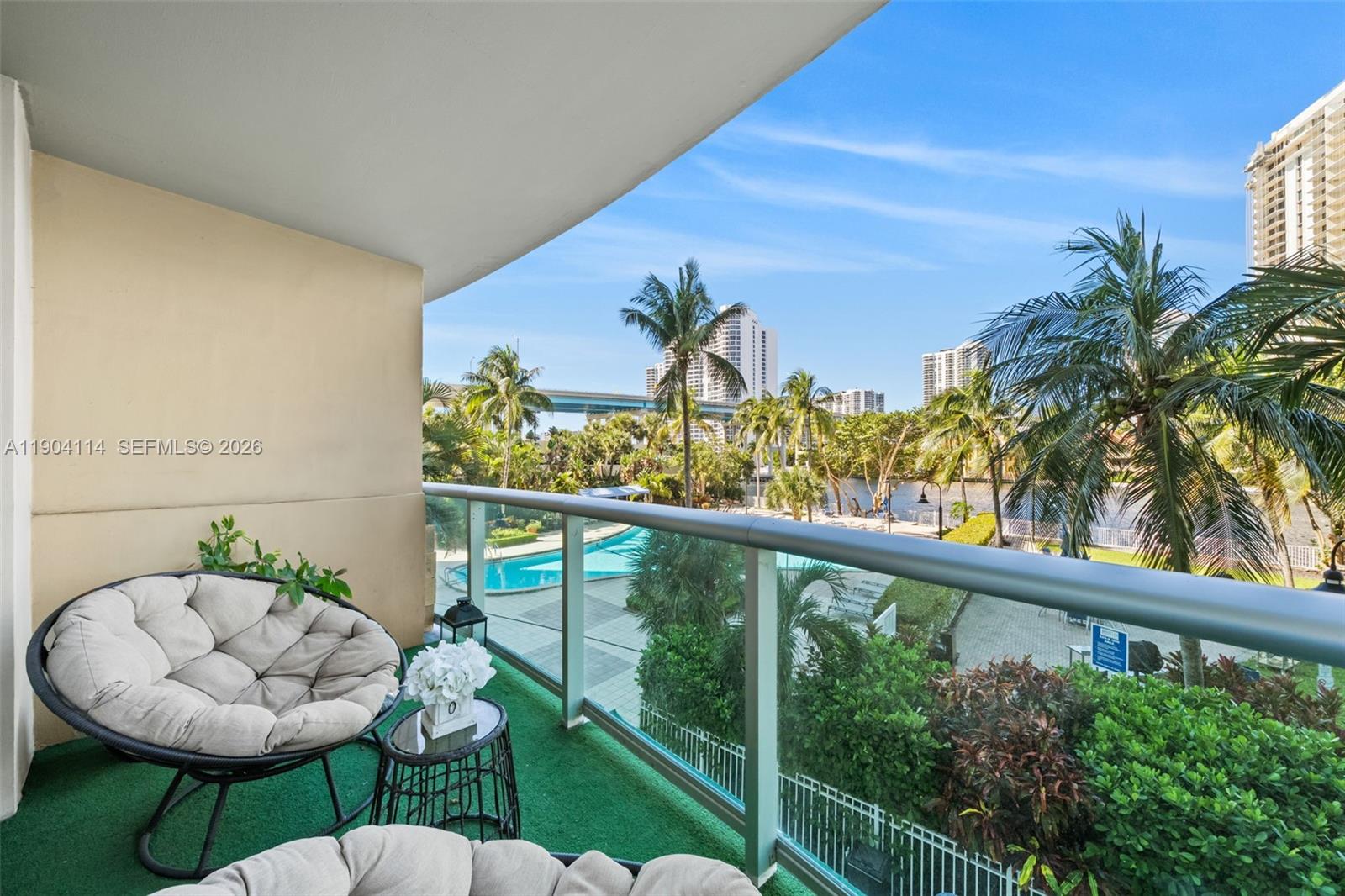 Beautifully renovated, bright and spacious residence featuring unobstructed Intracoastal and city views, located just across the street from the Atlantic Ocean. This stunning unit has been completely remodeled into a 1-bedroom layout with ample custom closets and elegant finishes throughout. Brand-new open kitchen with cooking island and quartz countertops. Large white porcelain floors throughout .Built-in walk-in closets for maximum storage.Washer and dryer inside the unit. Tasteful, high-end décor, sold fully furnished. Located in a full-service building offering resort-style amenities:24-hour security, valet service, fitness center, swimming pool, tennis courts, business center,BBQ area, on-site café, children’s playroom, and more. The unit includes one assigned covered parking space. The unit will be selling fully furnished