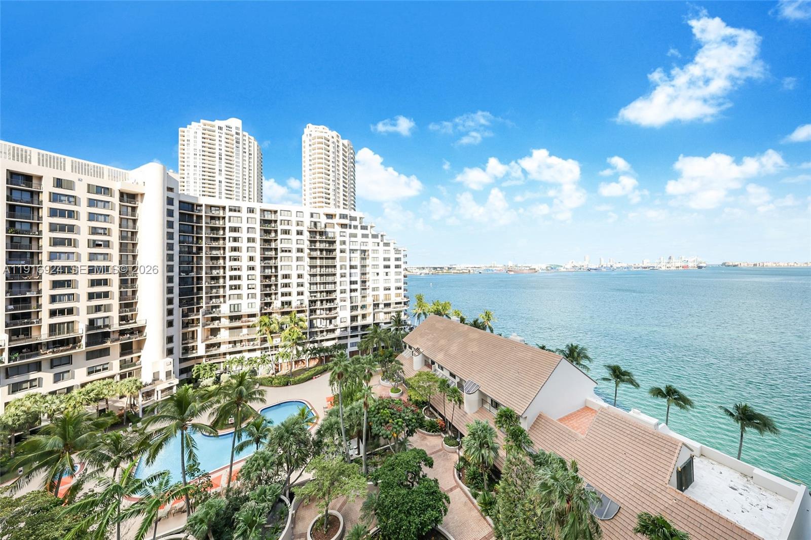 Captivating north-facing water views & unforgettable Miami sunsets set the tone in this refined Brickell Key residence. Marble floors run throughout expansive living & dining areas designed for effortless entertaining, complemented by a sophisticated wet bar & abundant cedar-lined closets. A generous outdoor terrace extends the living space & creates the perfect setting for morning coffee or sunset cocktails. Set within the exclusive island enclave of Brickell Key, residents enjoy 24/7 gated security, concierge & valet service, & onsite management. Resort style amenities include a sparkling pool, fitness center, private library, tennis & racquetball courts, billiards, & a children’s playroom, plus full access to the island’s walkable waterfront lifestyle just minutes from the heart of Brickell. Priced to allow personalization, this is a standout value opportunity for view driven Brickell Key living.