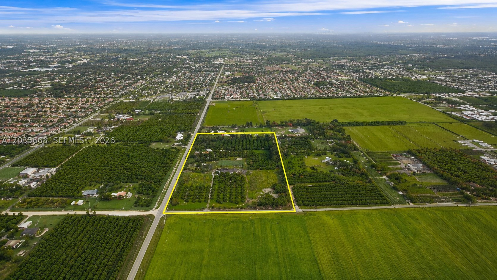 Discover a rare 16-acre estate in Miami’s sought-after Redland, blending luxury living, agricultural income, and investment potential. The property features a unique coral rock home, coral rock pool, and a private quarry with dramatic rock formations and crystal-clear water. The producing grove includes longan, mango, lychee, jackfruit, and other tropical fruit varieties. A 5,000 SF finished packing house with commercial refrigeration provides valuable infrastructure for farming, distribution, or agribusiness operations. Ideal for continued agricultural use, a private family compound, agritourism destination, event venue, or long-term land investment. Conveniently located just 3.75 miles from Florida’s Turnpike, 5 miles from US-1, and 3.5 miles from Krome Avenue. Flexible purchase options available, 6-acre homesite may be sold separately from 10 acre grove. A truly one-of-a-kind opportunity in the heart of Redland