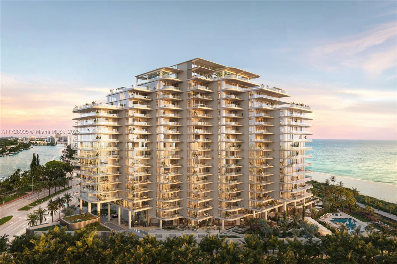 The Perigon Miami Beach - Envisioned with immaculate precision and inspired by its breathtaking surroundings, Collection 01 residences offer expansive flow-through layouts, sophisticated interiors, and captivating oceanfront panoramas.  Michelin Star chef Shaun Hergatt will please all the owners on a daily basis at NOTA the free standing private restaurant or Fifty-Three our Speakeasy.  4 BR 5 1/2 BA in over 5778 Interior sqft and 1772 sqft of 175 feet of linear oceanfront terraces ranging from 10-12 feet deep total 7550 SF.   The wrap around Ocean front Residence has NORTH, EAST and SOUTH EXPOSURES. Gas cooking w/Wolf/Sub-Zero appliances in the Italian cabinetry kitchen, wood & stone flooring - Valet or Self Parking - the owners choice. 24 hour guard house at entry and concierge services.