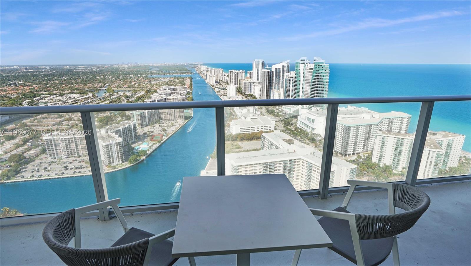 Spectacular 40th-floor corner 2BR/2BA with breathtaking intracoastal & ocean views! Wraparound balcony offers stunning sunrise-to-sunset panoramas. Fully furnished and move-in ready with floor-to-ceiling windows and abundant natural light. Full-service amenity building with pool, fitness center, concierge & beach service. Flexible ownership — live full-time, vacation, or rent short-term for income potential. Luxury, views & investment opportunity all in one! Please see broker remarks