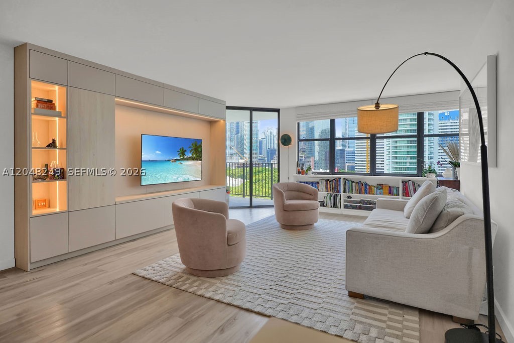 A Rare, Fully Renovated Residence at Brickell Place
Move-in ready and meticulously updated, this 2-bedroom, 2-bath residence at Brickell Place stands apart from the building's original inventory. The renovated kitchen is outfitted with premium Bosch appliances, including a custom paneled dishwasher and refrigerator that blend seamlessly into the cabinetry — a rare touch not found in most units here.
Beyond the kitchen, the home offers a bright, open layout with a private balcony overlooking the bay, generous closets, and abundant natural light.
Residents enjoy a resort-style lifestyle with six tennis courts, a fully equipped gym, sparkling pools, a spa, playground, picnic and BBQ areas, and meeting rooms, plus basement storage. A new pool has been board-approved and is under construction. Residents also enjoy shared access to Brickell Place Phase II's amenities, including an additional pool, racquetball court, on-site hair salon, and convenience store. The unit includes one assigned parking space, with complimentary valet for guests and boat slips available for rent.
Ideally positioned with direct access to US.-1 and I-95 — bypassing Brickell's Financial District traffic — you're just 10 minutes from Downtown Miami, Coconut Grove, and Key Biscayne, with Wynwood and the Design District close by, plus easy reach to Miami International Airport and premier dining and shopping.
A rare opportunity to own a turnkey residence in one of Miami's most iconic waterfront communities.