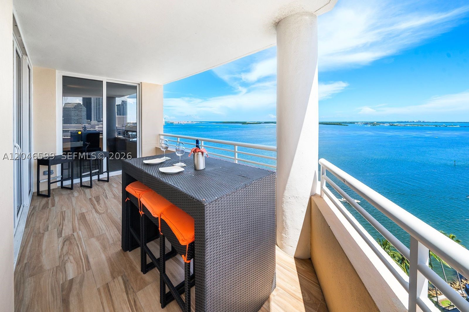 Fall in love with this impeccable residence at the prestigious Two Tequesta Point. Boasting a rare and highly sought-after layout, this exceptional home offers two spacious en-suite bedrooms, a versatile additional space-den, a guest powder room, and a chef’s kitchen designed for effortless living and entertaining.

One of only a select few residences in the building featuring both the coveted extra space-den and two private balconies, this unique home showcases breathtaking direct Biscayne Bay views from one terrace and spectacular Brickell Key and Miami skyline vistas from the other—creating the perfect backdrop for sunrise mornings and glittering city nights.

Nestled within the exclusive island enclave of Brickell Key, enjoy a true resort-style lifestyle surrounded by lush tropical landscaping, world-class amenities, and the perfect balance of tranquility and Miami’s vibrant energy. Wake up to endless water views, embrace effortless luxury, and experience this extraordinary residence every day.