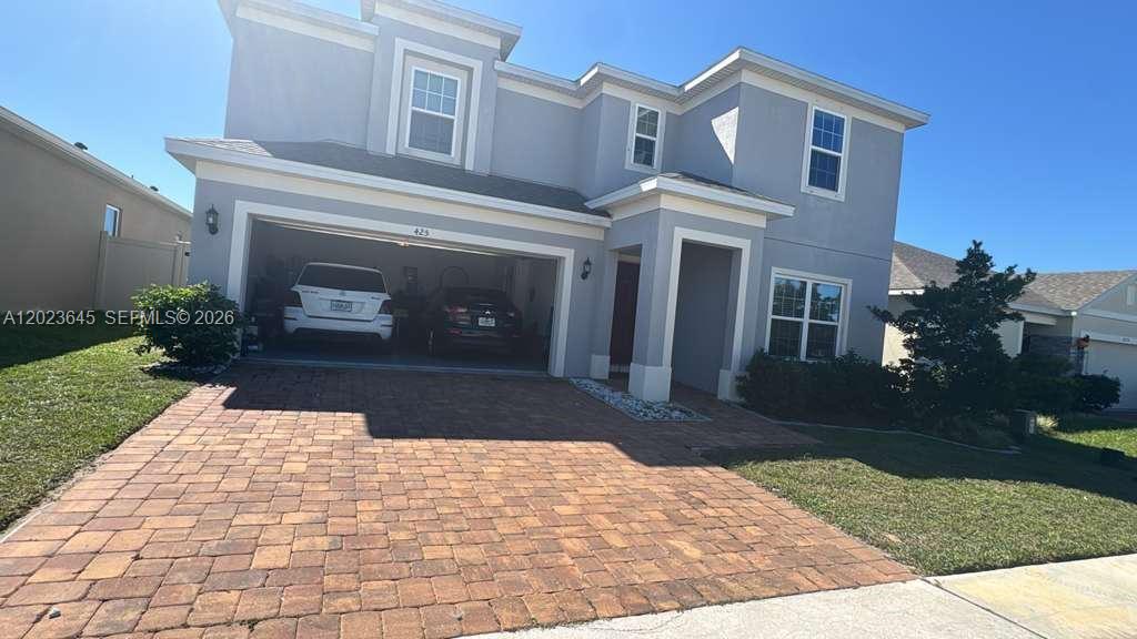 Beautifully maintained newer-construction home located in the highly desirable Orchid Terrace community of Haines City. This spacious two-story residence offers approximately 2,600+ square feet of living space with an open-concept layout designed for both comfortable family living and entertaining. Featuring 4 spacious bedrooms, 3 full bathrooms, a large upstairs loft/flex area, and a 2-car attached garage, this home combines functionality with modern finishes throughout.

The interior showcases ceramic tile flooring in main living areas, carpet in bedrooms, oversized walk-in closets, a large open kitchen with solid surface countertops, 42-inch cabinetry, stainless steel appliances, a generous pantry, and an expansive family room filled with natural light. The primary suite offers a spa-style bathroom featuring dual vanities and a premium shower system. Sliding glass doors lead to a covered rear lanai overlooking the backyard, perfect for outdoor gatherings and Florida living.

Located in the growing Davenport/Haines City corridor of Polk County, Orchid Terrace is a peaceful residential community offering sidewalks, green areas, playgrounds, and community amenities while still maintaining low HOA fees. Residents enjoy quick access to major highways including I-4, making commuting throughout Central Florida extremely convenient.

One of the biggest highlights of this location is its proximity to Orlando’s world-famous attractions.