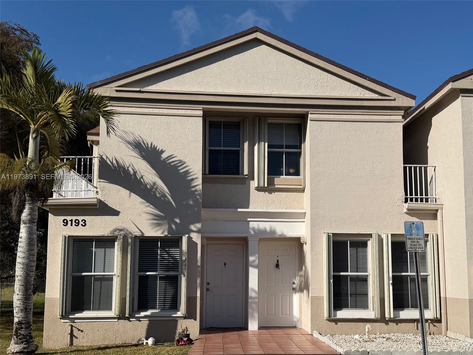 Beautiful 2-bedroom, 2.5-bath townhouse nestled in the desirable Oakview community of Fontainebleau. 
This well-maintained home features a spacious living and dining area, plus a separate family room that opens to a private patio overlooking a peaceful green space — perfect for relaxing or entertaining. Tile flooring throughout, brand-new washer and dryer, 2 assigned parking spots. Located in a quiet, serene setting while still close to shopping, dining, and major highways. Move-in ready!