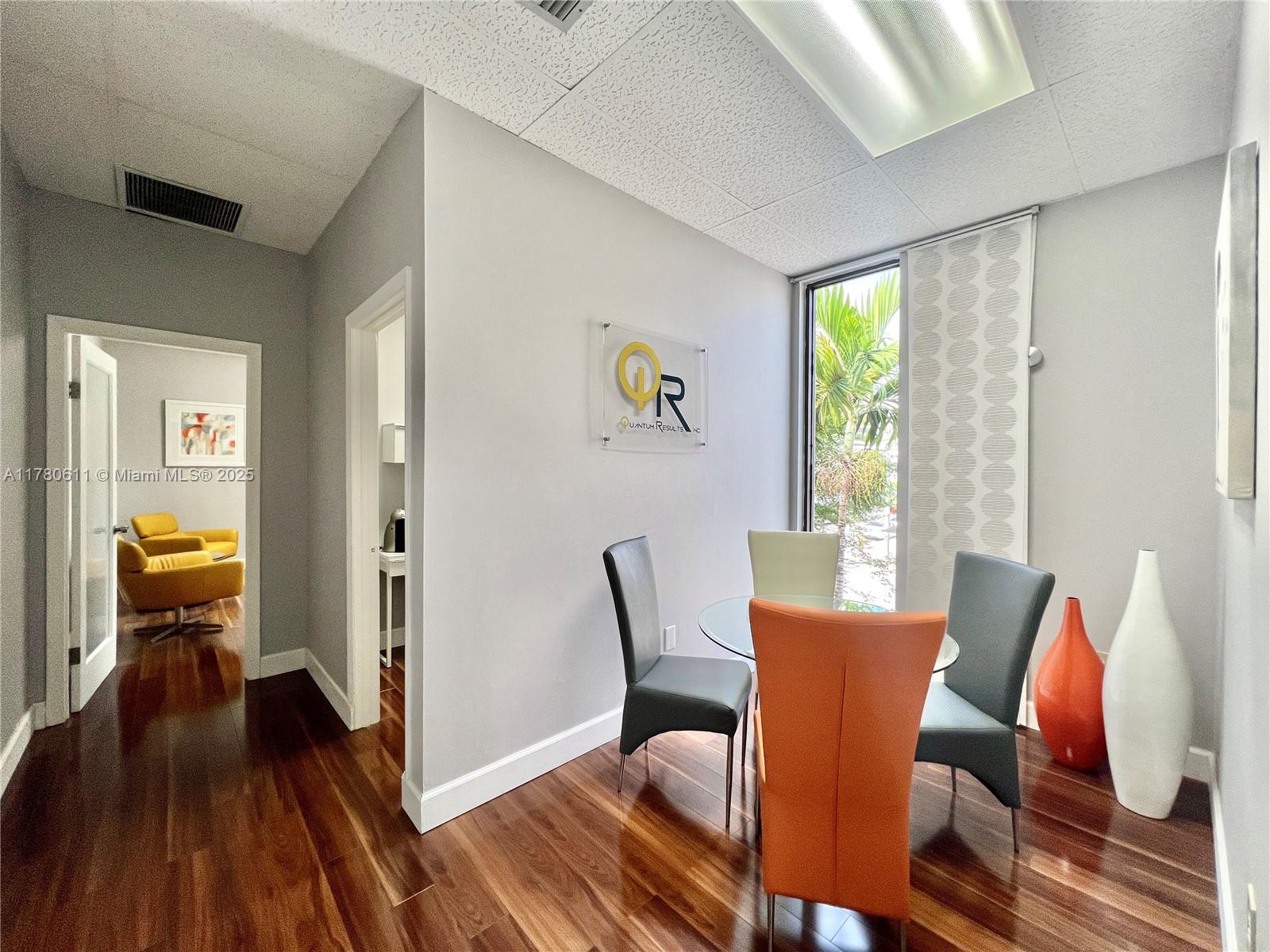 This charming 420 SF office space at 2625 Ponce De Leon Blvd offers a prime location just a block off Miracle Mile in the heart of Coral Gables. Featuring beautiful wood floors throughout, the space exudes a warm and professional atmosphere. Large windows provide stunning views of downtown Coral Gables, offering a perfect blend of natural light and urban charm. With its unbeatable walkability, you’re just steps away from a wide variety of restaurants, cafes, and shops, making it an ideal location for both business and leisure. The building has an elevator for access to the second floor.  This space offers the perfect combination of a productive work environment and access to the vibrant Coral Gables lifestyle.