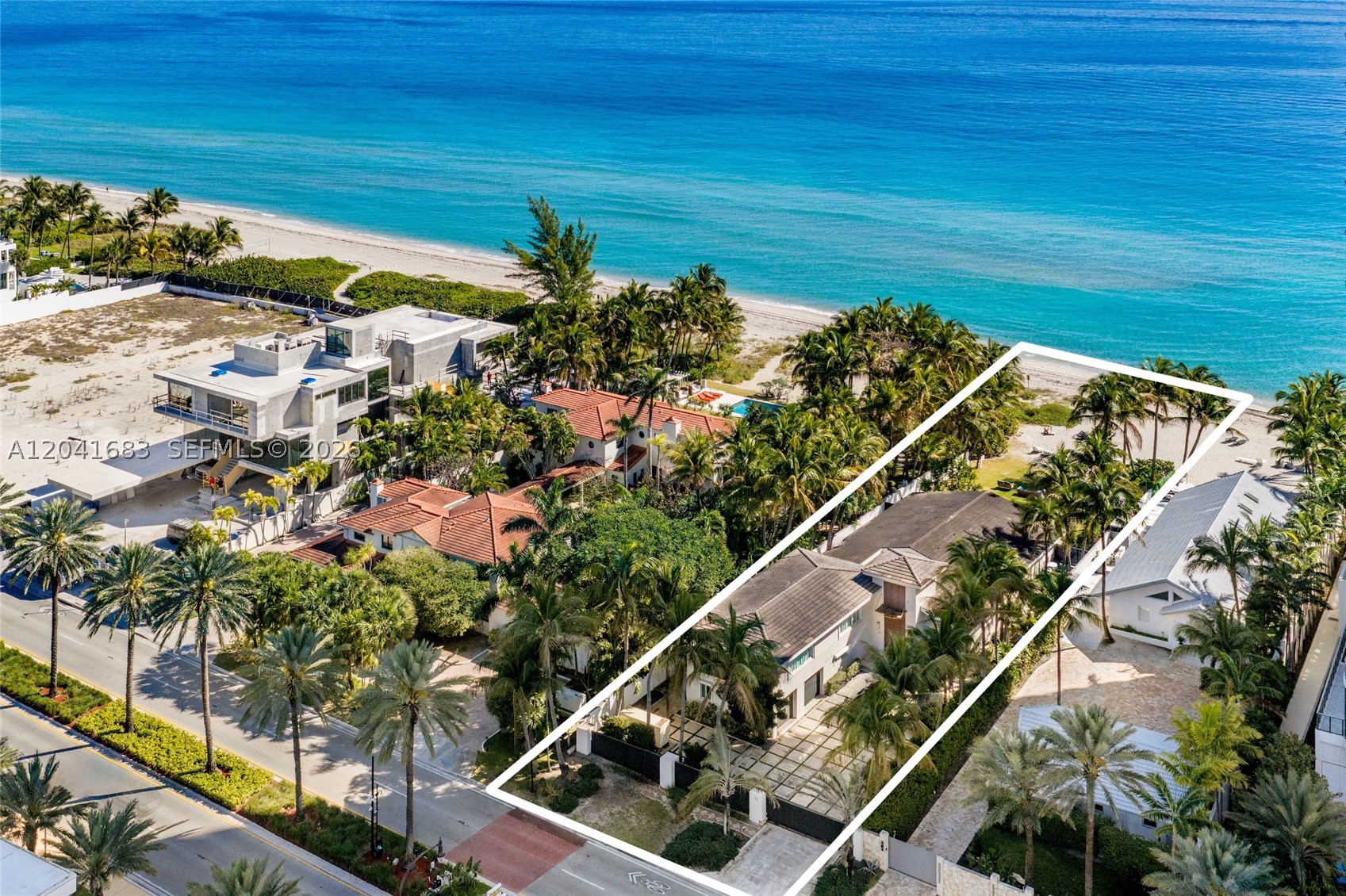 Direct oceanfront contemporary residence in the exclusive enclave of Golden Beach, boasting 62 feet of pristine Atlantic Ocean frontage and private beach access. A dramatic courtyard entrance with fountain leads to light-filled living spaces featuring soaring ceilings and floor-to-ceiling windows framing breathtaking ocean views. The home offers 3 bedrooms plus a den, 5.5 bathrooms, a gourmet kitchen with premium appliances, cooking island, and Silestone countertops, along with a luxurious oceanfront primary suite featuring a custom walk-in closet and spa-inspired bath. Thoughtfully designed for seamless indoor-outdoor living, this exceptional beachfront retreat offers the ultimate Golden Beach lifestyle and spectacular sunrise views.