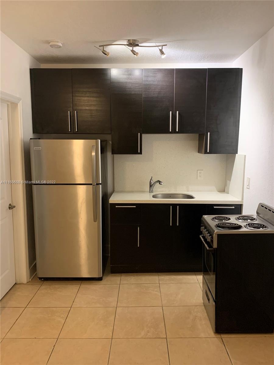 NEWLY REMODELED STUDIO NEAR CORAL GABLES. FEATURES INCLUDE A FULL KITCHEN WITH STAINLESS STEEL APPLIANCES, HURRICANE IMPACT WINDOWS, MINI-SPLIT A/C, TILE FLOORS, ON-SITE LAUNDRY AND ALL UTILITIES INCLUDED IN THE RENTAL PAYMENT (ELECTRICITY & WATER). MOVE IN REQUIRES $3,900 (FIRST, LAST & SECURITY) AND A $50 BACKGROUND CHECK PER PERSON.