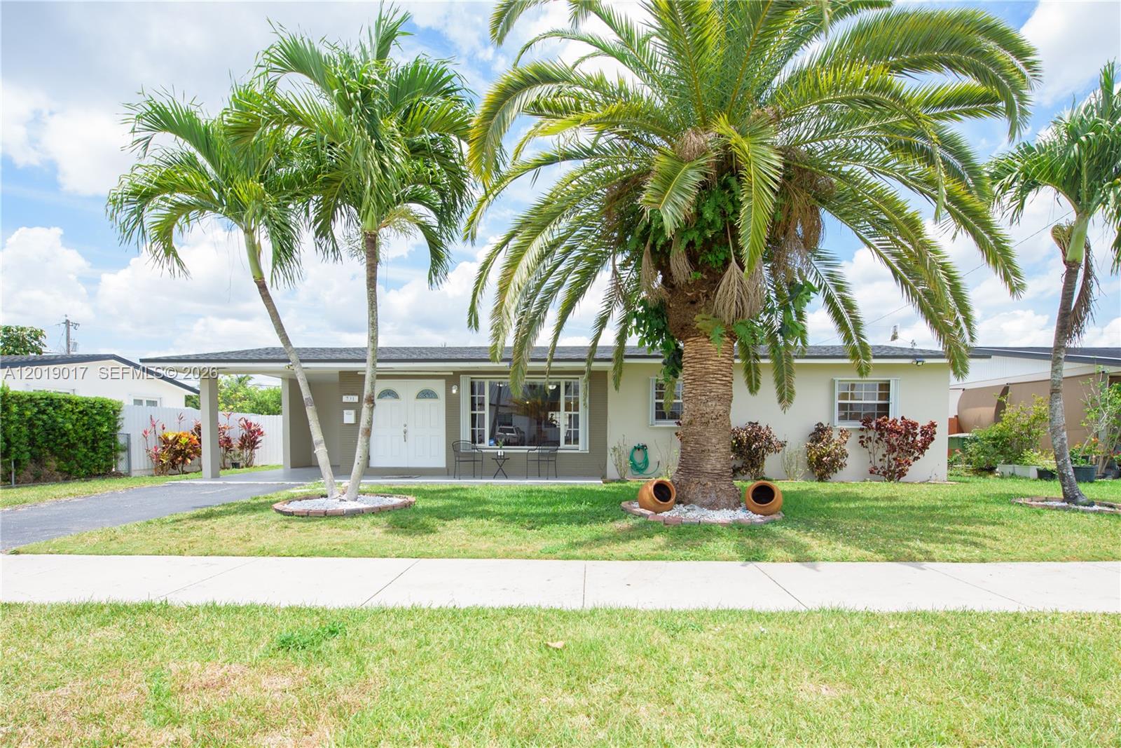Welcome to this beautifully maintained 3-bedroom, 2-bath home in desirable King Robert Subdivision! From the moment you arrive, you’ll appreciate the inviting curb appeal, double front entry doors, newer roof installed just 5 months ago, accordion shutters, and oversized double gate leading to the fenced backyard. Inside, the home features tile flooring throughout, ceiling fans with lights, blinds, and a bright, functional layout perfect for comfortable living and entertaining. The spacious living room flows into a formal dining area, while the open family room with recessed lighting connects seamlessly to the kitchen. The kitchen offers wood cabinetry, granite countertops, an eat-at counter, refrigerator, stove, double sink, and dishwasher. The large laundry room includes cabinets, washer, dryer, utility sink, and access to the covered carport. The primary bedroom features a wall-to-wall closet and private bath with shower. The guest bathroom includes a tub/shower combination, dual sinks, and linen closet. Additional features include a hallway A/C closet, covered aluminum patio with lighting, and a backyard storage shed with electricity. Enjoy outdoor gatherings in the fully fenced backyard with plenty of space for pets, gardening, or entertaining. Conveniently located near shopping, dining, schools, and major roadways. PROOF OF FUNDS AND/OR PRE-APPROVAL LETTER REQUIRED PRIOR TO SCHEDULING A SHOWING OF THE PROPERTY!