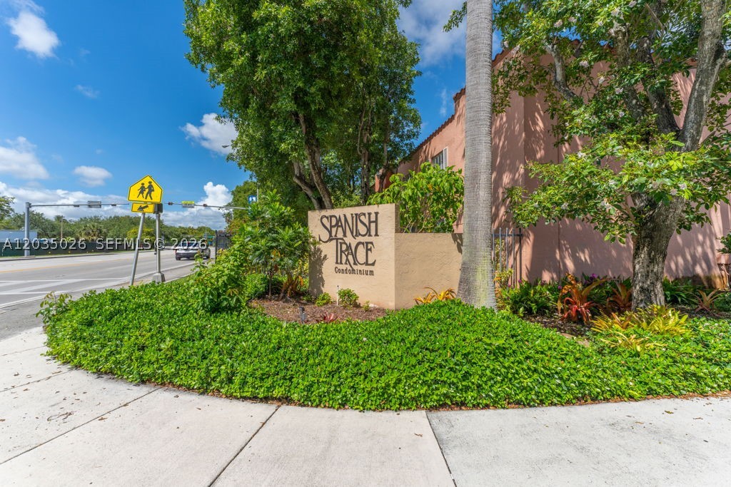 Updated 1-bedroom, 1-bath first-floor corner unit located in the gated Spanish Trace Condominium community. This bright and well-maintained residence features an open-concept kitchen with modern cabinetry, a smooth-top range, tile flooring throughout, and a spacious layout designed for comfortable living. Enjoy a large private patio, perfect for relaxing or entertaining.

Ideally situated within the community, the unit is just steps from the pool and on-site laundry facilities. Residents enjoy a variety of amenities, including gated entry, swimming pool, clubhouse, fitness center, and more. Conveniently located near shopping, dining, Publix, 24-hour CVS, public transportation, and major roadways, providing easy access to everyday necessities. Additional features include newly installed hurricane shutters. Move-in ready and easy to show. Please see attachments for rental application instructions and association requirements.