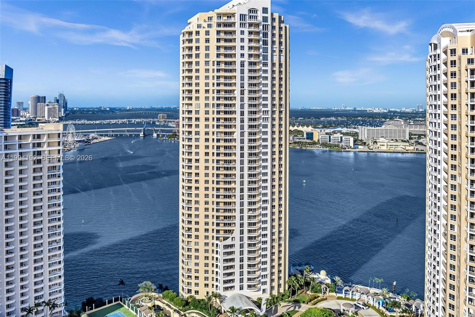 Perched on the exclusive enclave of Brickell Key, this stunning residence offers sweeping, unobstructed views stretching from Key Biscayne to Miami Beach, encompassing the Port of Miami and the glittering Downtown skyline. The open-concept living space is bathed in natural light through soaring floor-to-ceiling sliding doors that open to a generous balcony — perfect for taking in the scenery. The expansive primary suite features two walk-in closets, while a flexible second bedroom with its own walk-in closet adapts effortlessly to your lifestyle needs. Brickell Key is a gated community with a 24-hour attended guard gate, lush tropical landscaping throughout, and a jogging path surrounding the entire island.
Tequesta 3 offers a heated pool, 2 story gym facility, tennis courts, racquetball, squash and indoor basketball court as well as 24 hour concierge and valet.
