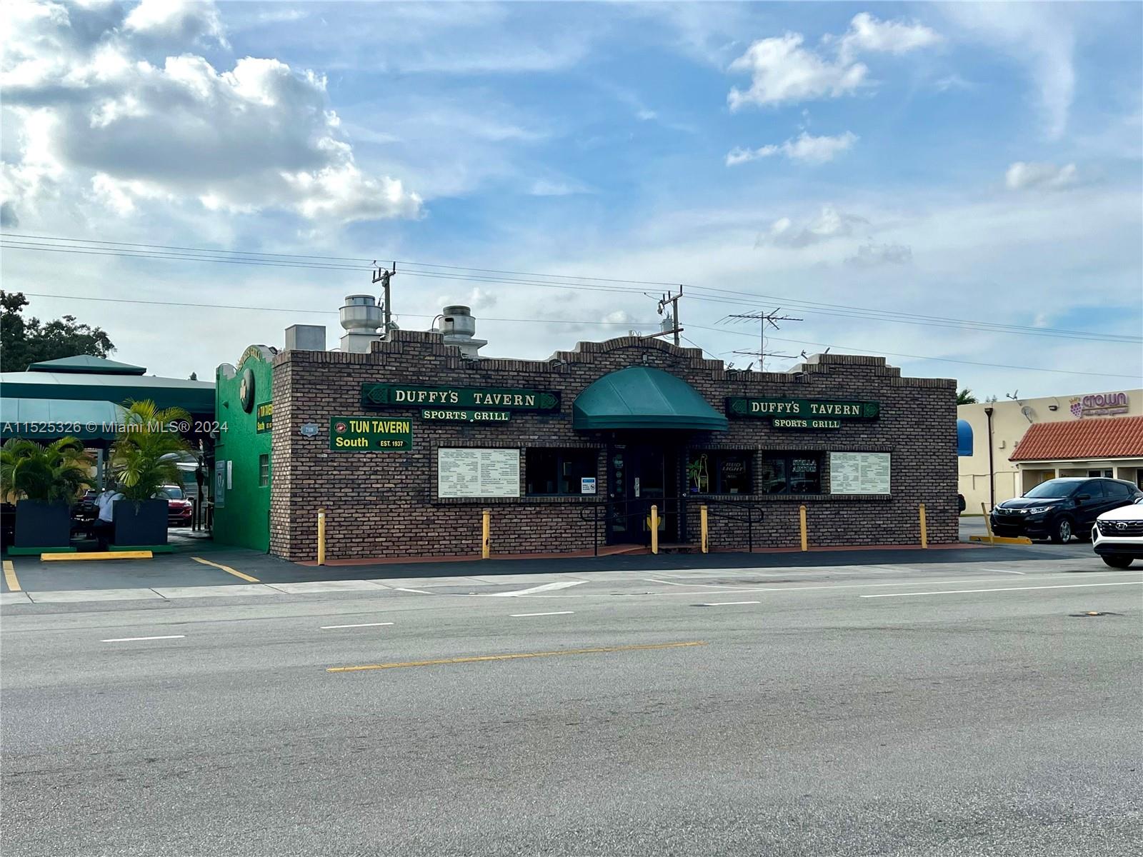 Available for sale in Prime Location. Multiple lots comprised of 30,961 SqFt BU-2 zoning situated directly on 57 Avenue across from Coral Gables. The site features a 3456 SqFt fully operational restaurant, Duffy's Tavern.  Duffy's is a Miami staple that has been serving the community for over 40 years with a loyal and steady customer base that continues to thrive. Features include full kitchen, bar, grease trap, walk-in freezer, storage areas, and liquor license (available separately).  Site also includes a 3180 SqFt Automotive Building at 2140 SW 57 Ave.   Unincorporated Miami Dade County.  The site has 320 feet of frontage on 57 Avenue. A duplex located at 5727 SW 22 ST which sits behind the subject can also be purchased separetely and would add an additional 12,000 SqFt.