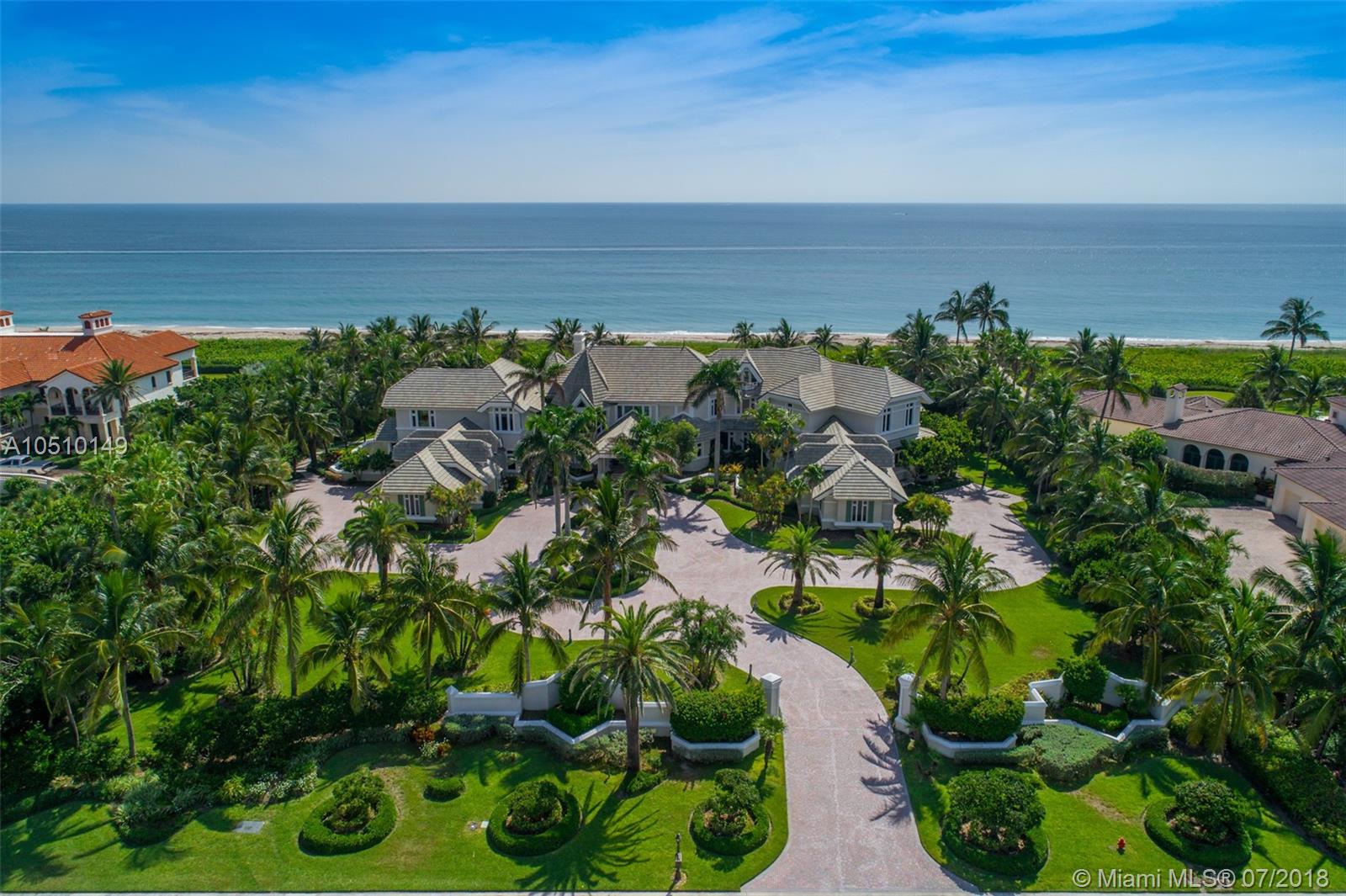 The ''Trophy'' of Sailfish Point, this home and lot combination is arguably the best in the entire area. With OVER 20,000 Square feet, nearly 300 Ft of OCEAN FRONTAGE, and 2.12 Acres of Land, you will fall in LOVE at first sight. This incredible residence is referred to as ''The Sand Castle'' and is located in one of The most PREMIER YACHTING and GOLFING communities in all of the world. The home itself has incredible BEAM work and MOLDINGS throughout and built to the highest level of concrete block construction. So many features of the home to mention include a Movie Room, Wine Cellar, and Guest House. 5 Star Luxury in every direction, whether your an avid BOATER, GOLFER, or TENNIS player, the community has it all. With the ability to accommodate up to a 125 foot boat, this full service...