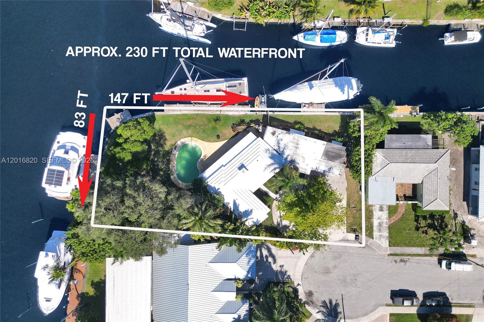 RARE-UNRESTRICTED OCEAN ACCESS-Corner Point Lot on the New River(NO WAKE) with 230FT of Waterfront & multiple docks. AMAZING VIEWS! This 3/3 pool home sits on over 15,000 SqFt Lot at the end of a cul-de-sac of Citrus Isles in Fort Lauderdale. This is your chance to buy a home w/ 4 docks with deep water just 35 minutes from the inlet. No HOA and no restrictions on seasonal rentals with required licenses. The views from every room are directly on the river where you will enjoy all kinds of vessels cruising by and some of the best sunsets! The wide river allows you to dock the wider beams as the river is approx. 140FT wide. The location could not be better as you are minutes to Downtown/Las Olas, the beach, International airport, all kinds of shopping, Whole Foods, & Hard Rock Casino!!