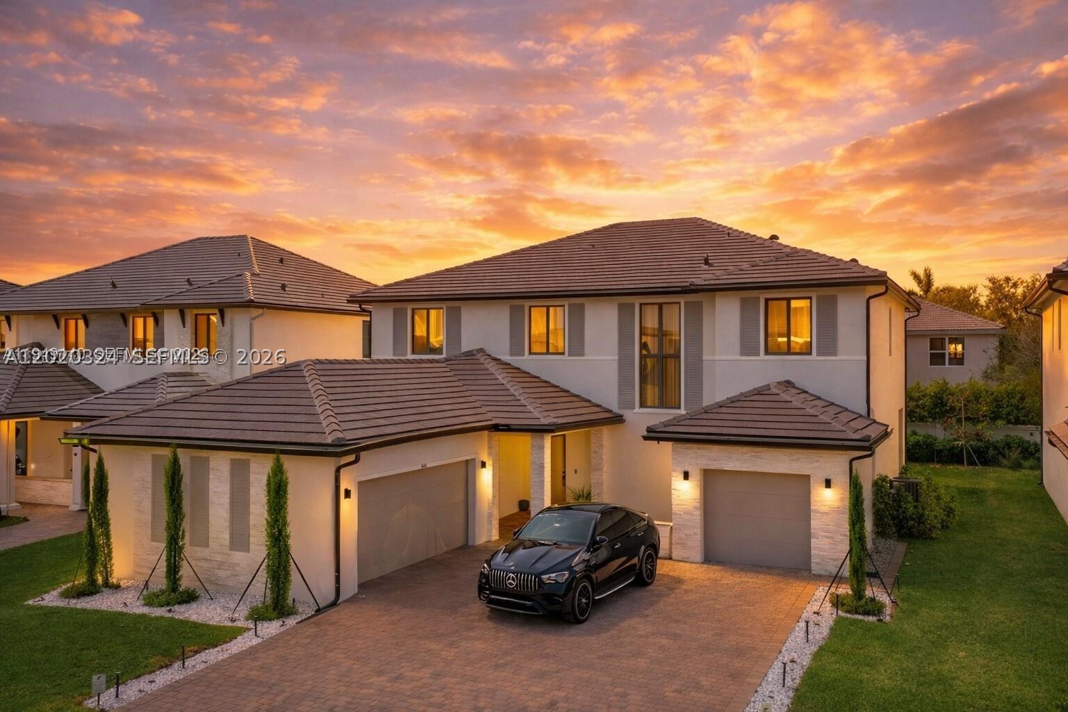Located in the gated Marbella Miramar community, this spacious two-story home offers over 4,000 sq. ft. of comfortable living with thoughtful upgrades throughout. The home features porcelain tile on the first floor, laminate flooring upstairs, a 3-car garage with polyurea flooring, and a large driveway with space for up to 8 vehicles. The kitchen is designed for everyday use and entertaining, with granite countertops, stainless steel appliances, and a generous pantry. Downstairs, there is a flexible room with its own full bathroom, currently used as a gym, but ideal as a bedroom, office, or guest suite. Upstairs, the primary suite includes a large walk-in closet and a well-appointed bathroom with dual vanities, a soaking tub, and a separate shower. Two additional bedrooms, full bathrooms with showers, and an open office area that can be converted into a large bedroom complete the second floor. The exterior adds even more appeal with a marble facade, modern lighting, and video security. A great opportunity to own a beautifully upgraded home in one of Miramar’s desirable gated communities.
