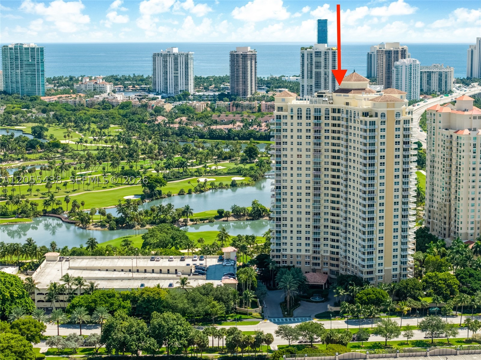 Turnberry on the Green – Gorgeous furnished high-floor residence with spectacular city and sunset views. This light and bright 2-bed/2-bath features an open layout, a granite kitchen, tile flooring throughout, a full-size washer and dryer, one assigned parking space, and plenty of closet space. Ideally located in the heart of Aventura on the renowned Turnberry Golf Course, just steps from Aventura Mall, fine dining, cafés, entertainment, and grocery stores, and only 10 minutes from the beach. Enjoy outstanding resort-style amenities including a spectacular swimming pool and jacuzzi, a two-story fitness center, aerobics/yoga studio, locker rooms with sauna, 24-hour attended lobby, concierge and valet parking, BBQ area, billiards and party room, children's playground, and more.