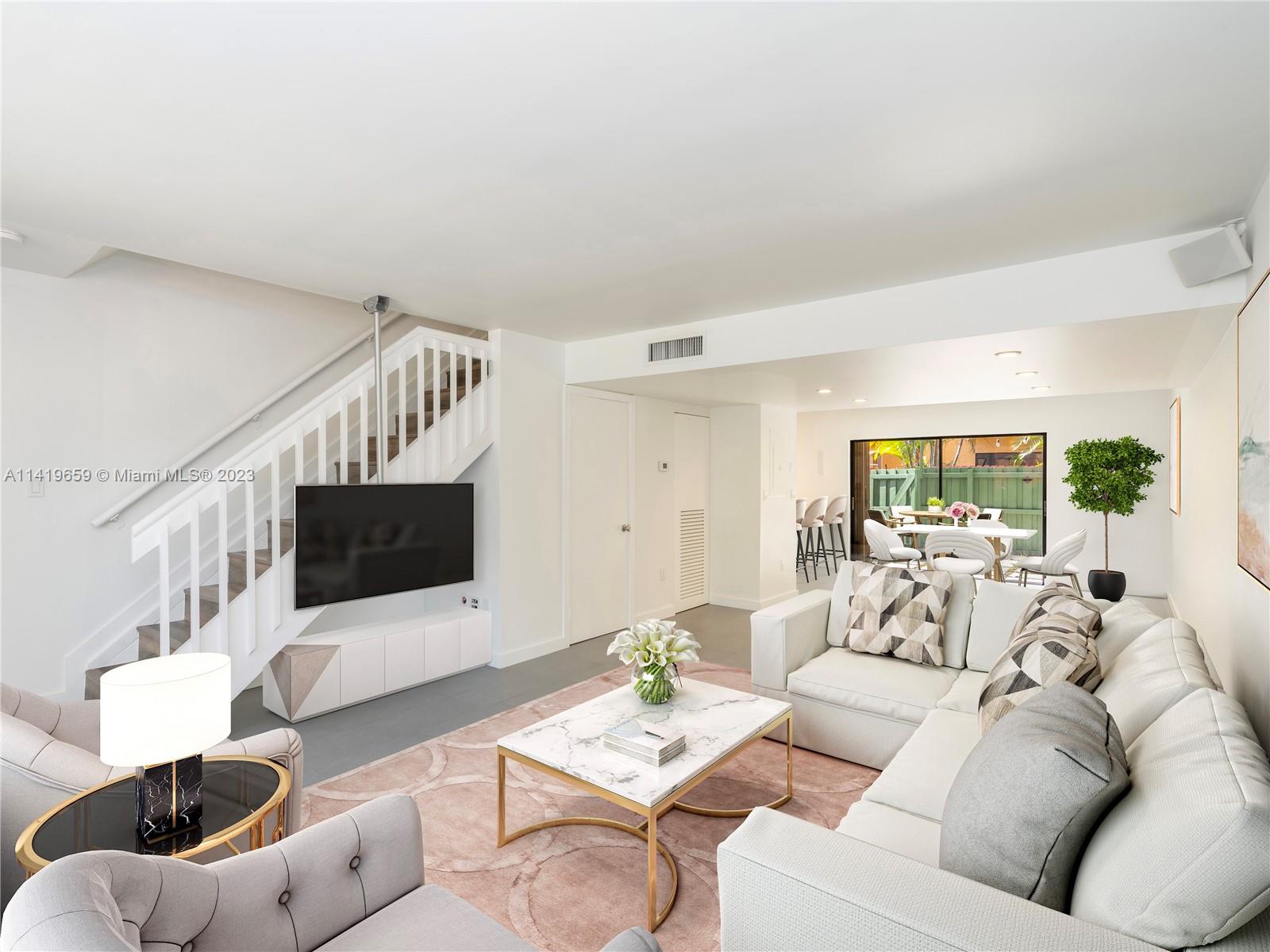 Rarely available 3 bedroom 2.5 bathroom townhome in Dadeland Cove! Very popular gated community due to its convenient location. Unit has been beautifully updated. All three bedrooms on the second floor. Private fenced in backyard and accordion shutters throughout. Quiet community with 24/7 security and swimming pool.