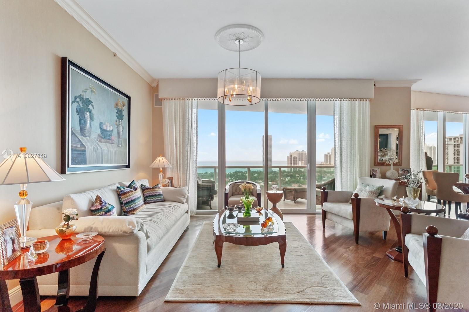 Magnificent condo in the heart of Aventura, featuring over 5100 SF with 6 bedrooms and 6.5 baths, this palace in the sky has gorgeous views of the golf course, city and ocean. The residence features hardwood flooring, beautiful lighting fixtures, and design details throughout.  Live in Porto Vita, Aventura’s most luxurious gated community.  A must see, easy to show! Building amenities include restaurants, basketball court, gym, tennis, spa facilities, and children’s playground.