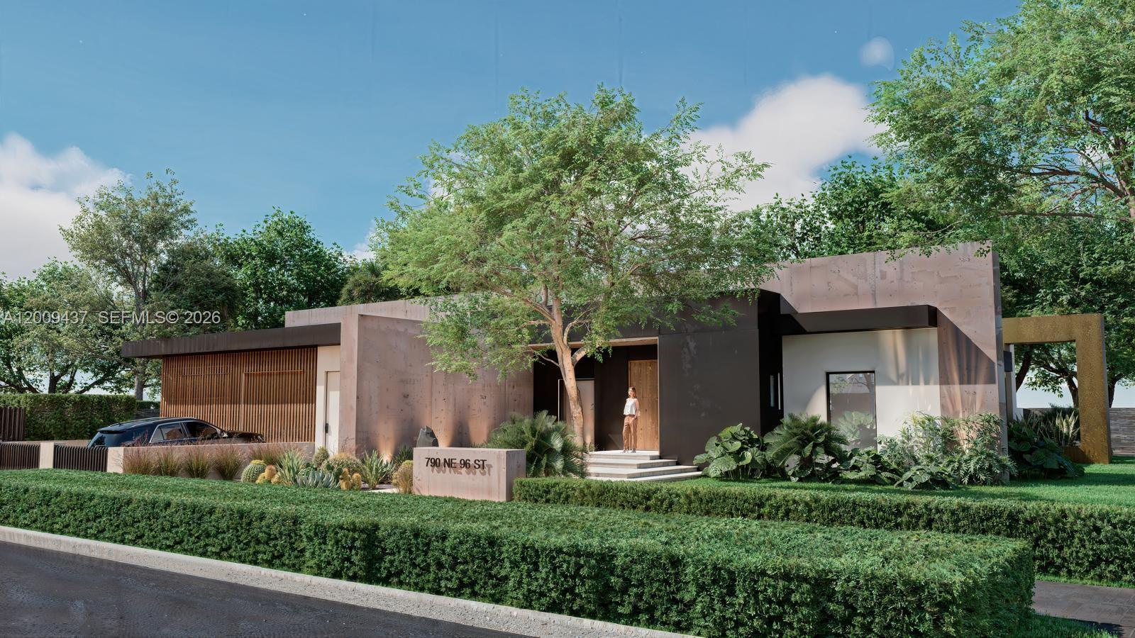 Exceptional Luxury Development Opportunity in Miami Shores – Fully Permitted, Design-Forward Estate
Positioned in the heart of one of Miami’s most sought-after enclaves, this expansive 14,000 sqft homesite offers a rare, turnkey opportunity to create a striking modern residence without the delays of pre-construction. All architectural and engineering plans have been fully approved and permitted, allowing for the immediate commencement of construction—eliminating the typical 18–24-month planning and approval timeline.
Envision a beautifully designed 4,300 sq. ft. single-story estate, thoughtfully curated with 3 spacious bedrooms, 3 full baths, and 1 cabana bath. The layout is crafted for both elevated living and effortless entertaining, complemented by a dedicated laundry room and a 2-car garage for ultimate convenience + room for 2 cars in driveway. Clean architectural lines, open-concept living spaces, and seamless indoor-outdoor flow maximize the scale and potential of this oversized lot. Enhancing both accessibility and design flexibility, the property includes approved relocation of frontage to NE 8th Avenue, further elevating its value and usability. Bring your builder and break ground immediately—this is a shovel-ready, design-forward opportunity in a premier location, offering the rare advantage of time saved and value accelerated. A truly exceptional offering for those seeking to build a modern luxury residence in Miami Shores.
Existing house of no value/tear-down.