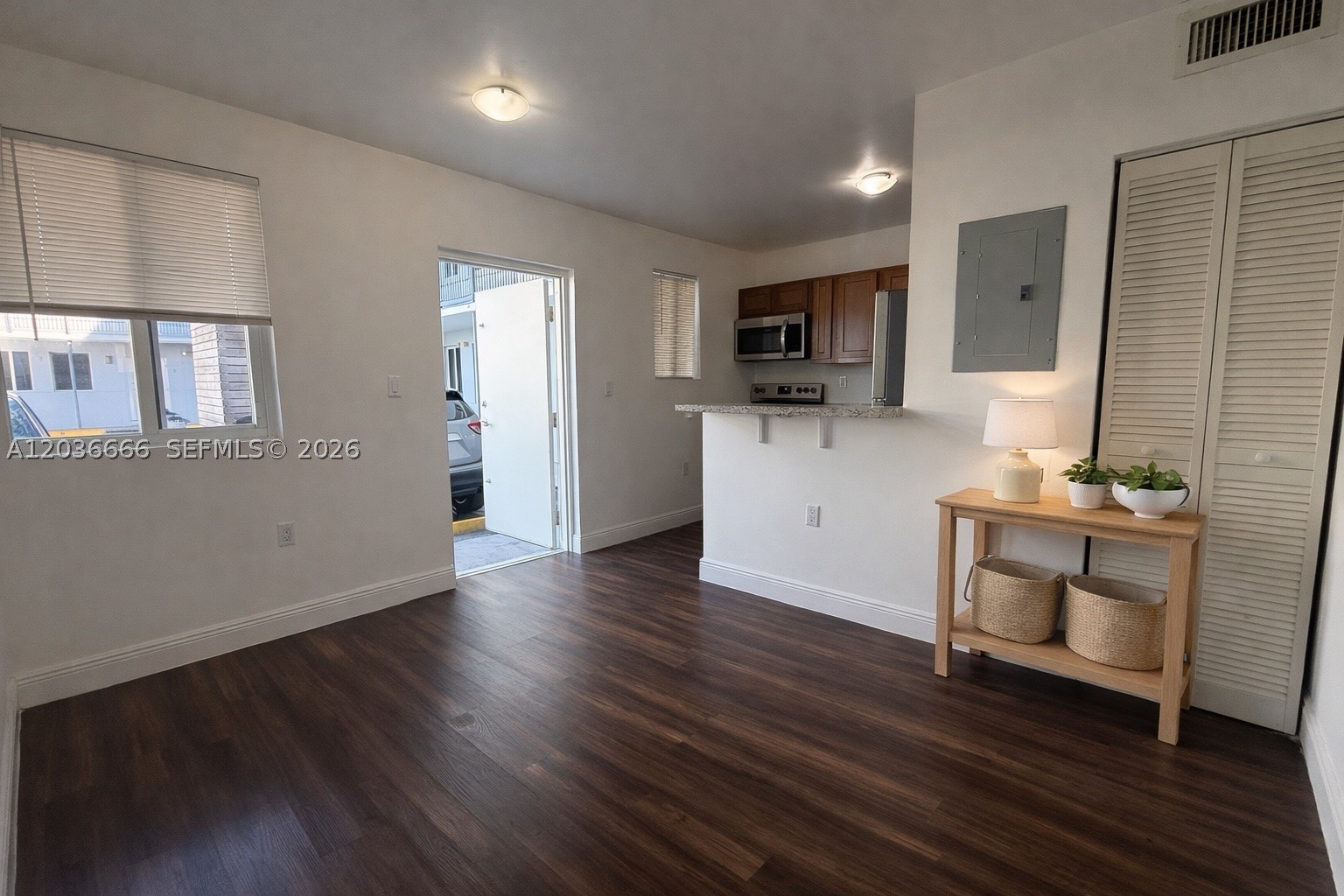 Updated 1BD apartment on the second floor of a secure gated boutique building in a prime central Miami location just minutes from Brickell, Downtown, Wynwood, Brightline, Jackson Memorial Hospital, Miami International Airport, I-95, and the Dolphin Expressway. Features include central A/C, impact windows, modern flooring, complimentary WiFi included, and fast approval with no HOA. Pet friendly building with on-site laundry on the first floor. Parking outside the property is first come, first served. Assigned gated parking available for $125/month. Owner motivated to rent. Ready for immediate move-in!