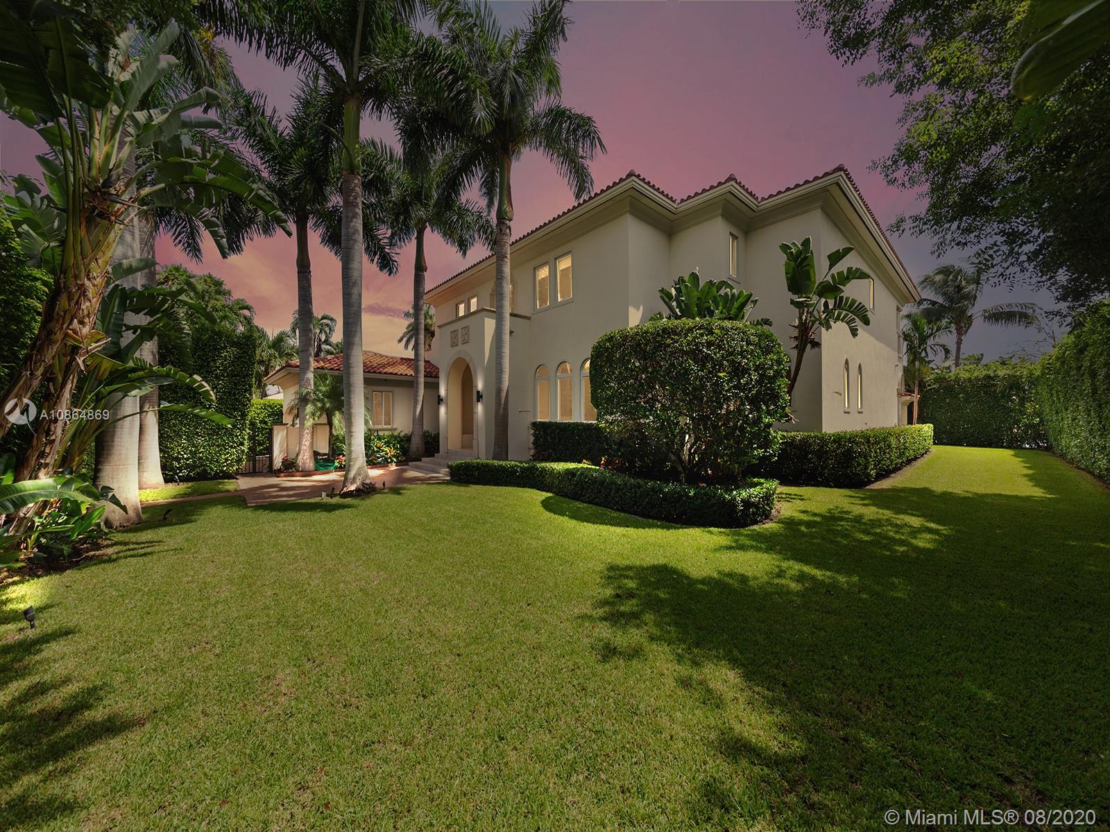 Coveted Bay Harbor Islands Waterfront. This luxurious custom built Mediterranean estate w/ contemporary design is nestled on a 16,875 sf lot w/ mature foliage offering complete privacy. The residence features magnificent foyer entry w/ 24' coffered ceilings welcoming you to an open living room offering stunning views of the outdoors. 6bd/6.5ba, marble & hardwood floors, chef's kitchen, top-of-the-line appl, formal dining, media room, grand master suite leaves nothing to be desired w/ double door entry, 2 closets, huge master bath & terrace. 113' of waterfront w/ huge protected dock allowing for easy bay & ocean access within minutes. Huge outdoor area surrounds the opulent Jacuzzi & pool, ideal for Florida entertaining at its finest! You could not pick a better community to call home!