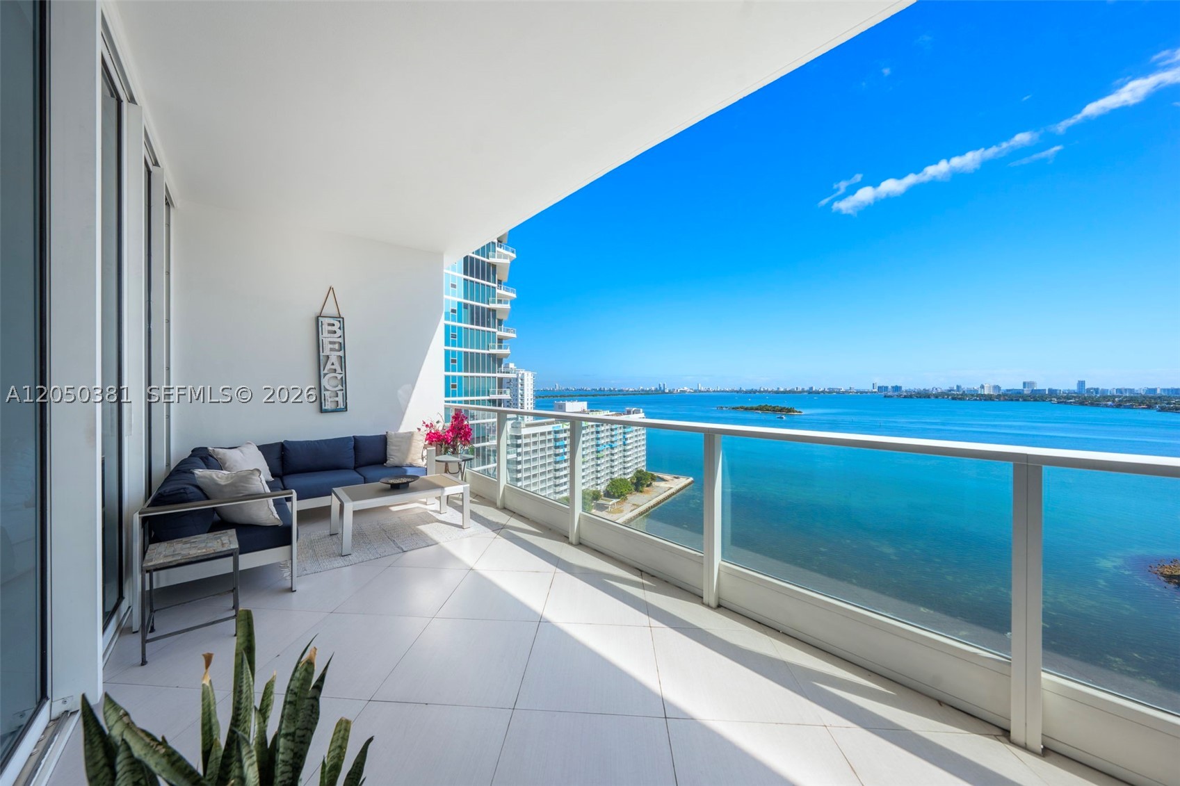 Furnished 2 bed/2 bath at Paramount Bay with direct water views for rent. This 1,214 SF residence features a
private foyer, 10-ft ceilings with floor-to-ceiling glass, white porcelain floors, and an 8-ft deep terrace. Chef's
kitchen with Wolf and Sub-Zero appliances plus wine cooler. The primary bedroom features dual sinks, shower with
water views and walk-in closet. Resort-style amenities include sunrise and sunset pools, spa, fitness center,
theater, BBQ area, game room, club room, and full-service concierge. Prime Edgewater location steps from
Margaret Pace Park's 8 acres, minutes to Wynwood, Miami Beach, and Downtown.