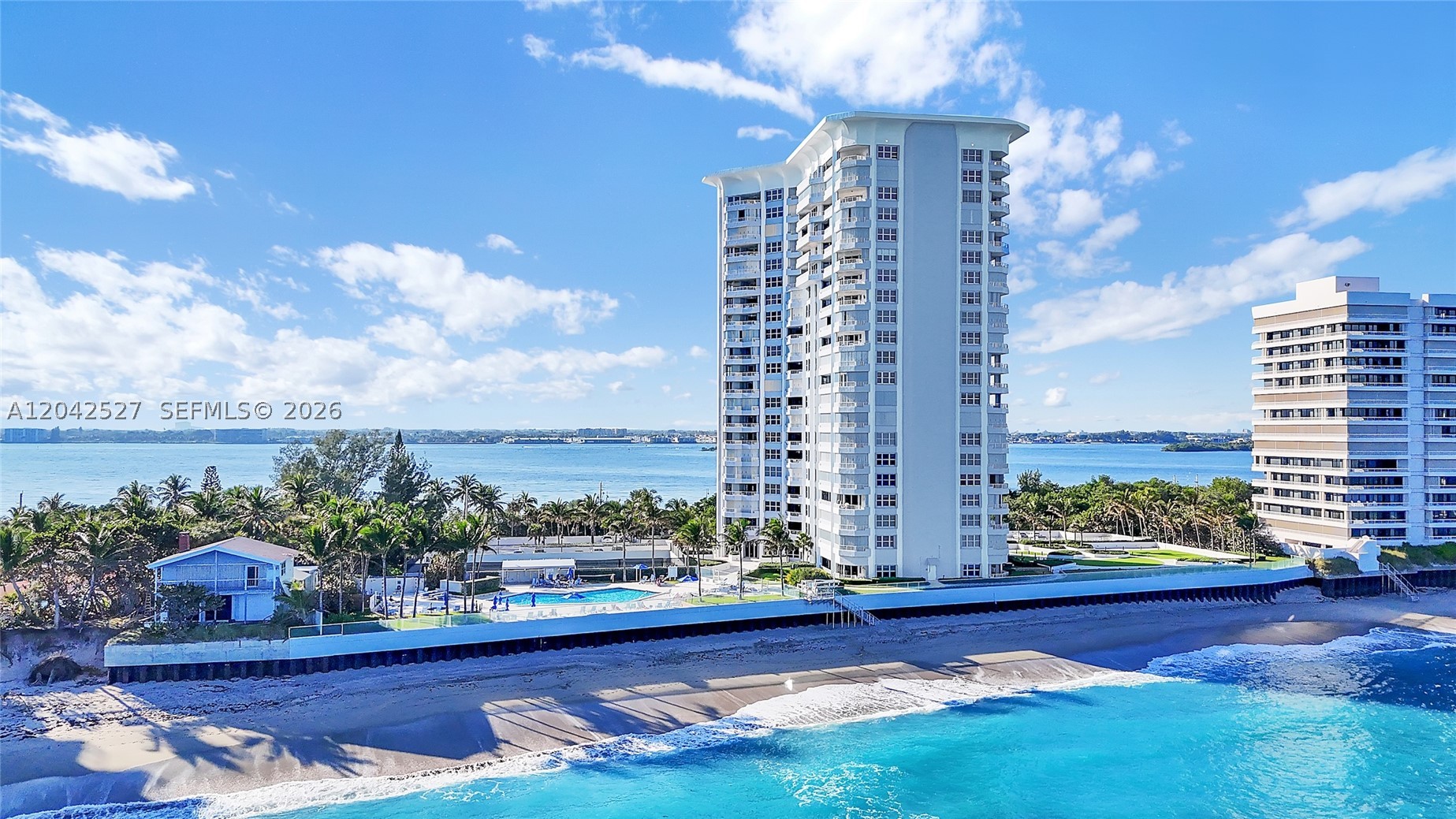 LUXURY COASTAL LIVING IN THIS FULLY RENOVATED 3-BEDROOM, 3-BATHROOM OCEANFRONT RESIDENCE AT THE CORNICHE, ONE OF
SINGER ISLAND’S MOST SOUGHT-AFTER LUXURY BUILDINGS. THIS EXCEPTIONAL CONDO OFFERS BREATHTAKING PANORAMIC VIEWS OF
BOTH THE ATLANTIC OCEAN AND THE INTRACOASTAL WATERWAY FROM EVERY ROOM, CREATING A TRULY UNIQUE AND SERENE LIVING
EXPERIENCE. OVER 2,147 SQUARE FEET, THE RESIDENCE FEATURES PORCELAIN TILE FLOORING THROUGHOUT, HURRICANE-IMPACT
WINDOWS, AND AN ELEGANT OPEN-CONCEPT KITCHEN IDEAL FOR BOTH EVERYDAY LIVING AND ENTERTAINING. THE KITCHEN
SHOWCASES MARBLE COUNTERTOPS, BRAND-NEW STAINLESS STEEL APPLIANCES, AND A SPACIOUS BREAKFAST BAR, SEAMLESSLY
CONNECTING THE LIVING AND DINING AREAS IN A MODERN, SOPHISTICATED STYLE. EACH BEDROOM OFFERS A FULLY RENOVATED IN
SUITE BATHROOM, PROVIDING PRIVACY AND COMFORT, ALONG WITH REMOTE-CONTROLLED ROLLER SHADES THROUGHOUT. STEP OUT
ONTO THE OVERSIZED BALCONY, PERFECT FOR RELAXING OR ENTERTAINING WHILE ENJOYING SWEEPING OCEAN AND INTRACOASTAL
VIEWS THE CORNICHE OFFERS RESORT-STYLE AMENITIES, INCLUDING A RENOVATED FITNESS CENTER & SPA, NEWLY AND RENOVATED
SOCIAL ROOM/EVENT SALON, PERFECT FOR GATHERINGS AND PRIVATE EVENTS, STYLE POOL—THE ONLY POOL ON SINGER ISLAND WITH
FULL SUN EXPOSURE THROUGHOUT THE DAY—PICKLEBALL AND TENNIS COURTS, 24-HOUR CONCIERGE SERVICE, AND COVERED GARAGE
PARKING. THIS IS AN EXCEPTIONAL OPPORTUNITY TO OWN A FULLY RENOVATED OCEANFRONT RESIDENCE IN ONE OF SINGER ISLAND’S
PREMIER LUXURY BUILDINGS