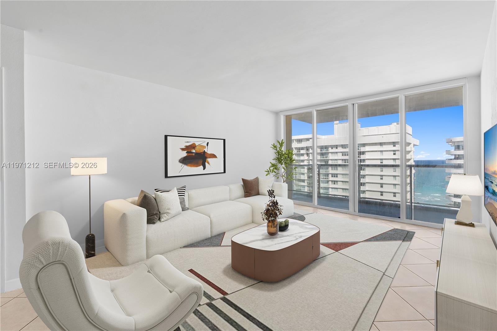 Enjoy Miami Beach living in this move-in ready two-bedroom, two-bathroom residence, ideally situated on prestigious Collins Avenue. Located on the intracoastal side, directly across from the Atlantic Ocean, the unit offers beautiful ocean views from the private balcony. The impeccably maintained, full-service building features concierge, pool, fitness center, and on-site restaurant. Prime Mid-Beach location, just minutes from the iconic Faena Hotel, along with Miami Beach’s finest dining and entertainment. One parking space included and available for immediate occupancy. Great investment opportunity with a 30 day minimum rental policy.