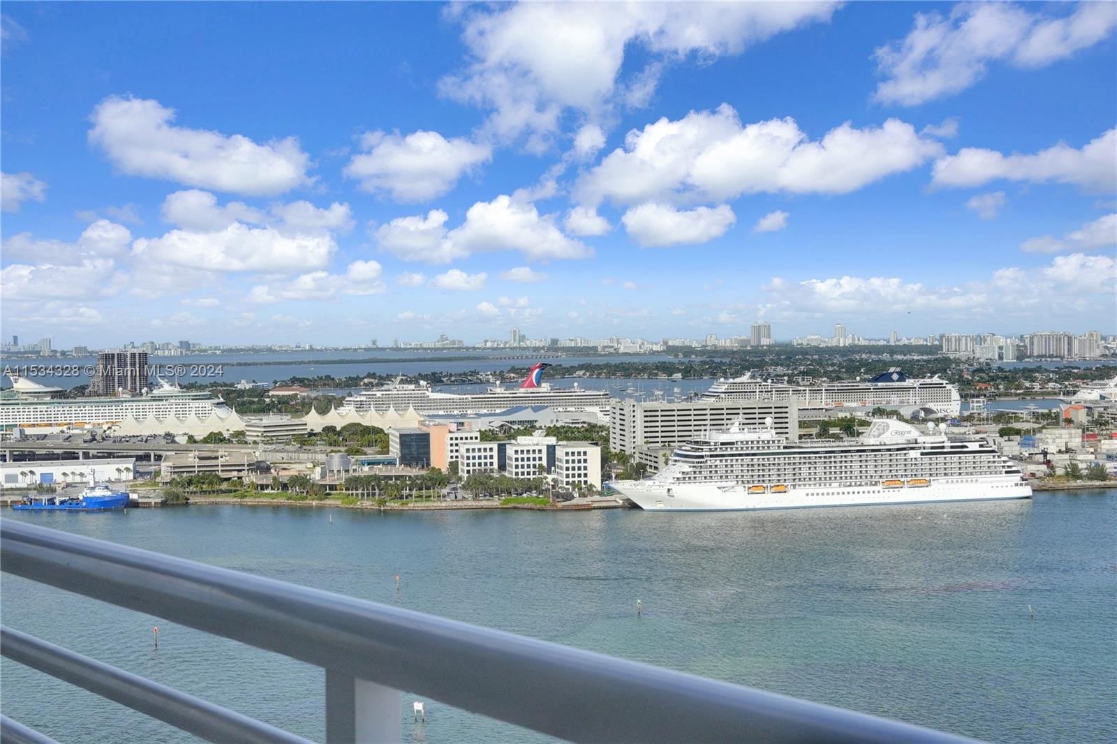 Rarely available unit located at luxurious Three Tequesta Point on exclusive Brickell Key island. This three bedroom unit comes with the ultimate in privacy and security. Enjoy island living with phenomenal day and night time views of Biscayne Bay, Port of Miami and the beaches. Large open living space w/family and dining room, open kitchen, breakfast area, wrap around balcony. This ultra luxury island enclave has world class amenities with 24 hour security and concierge, multi level gym, sauna,  basketball court, 2 racquetball courts, tennis court, kids room, conference room, game room, party room, spectacular bayfront pool, BBQ area, concierge, free valet parking.