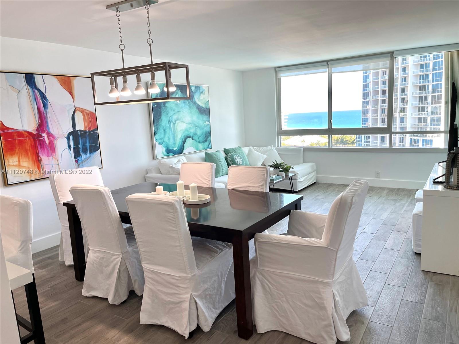 Beautifully appointed 2bed 2bath with captivating views of the ocean and city. Located in sought after South of Fifth neighborhood, this bright and airy, 1,169/sqft residence comes fully furnished. Features include Porcelain wood floors throughout, renovated kitchen with quartz counters, new appliances, new bathrooms, split floor plan, ample closets throughout, large balcony with access from living and bedroom. Unit comes with 2 parking spaces and a storage unit. Great rental policy can be rented twice a year min 4 months  Full service building with security, valet and resort style amenities including fitness center, business center, 2 pools. Walkability to the best restaurants, shops, entertainment, parks, pier, boardwalk and​​‌​​​​‌​‌​​​‌‌​​​‌‌‌​​‌​​‌‌​​​​ marina.