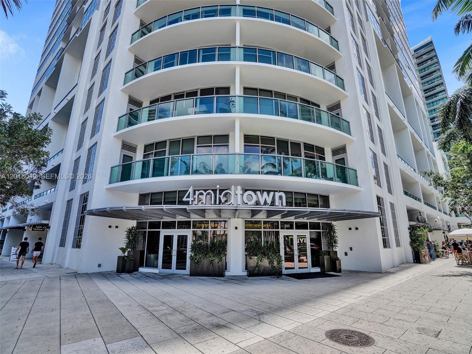 Sophisticated urban living at Four Midtown Miami. Spacious 1 bed 2 baths plus a den/office area upstairs. Loft style featuring high exposed concrete ceilings and floor to ceiling windows opening to a large balcony. Open concept layout, Contemporary modern kitchen. Resort style amenities which includes rooftop pool, jacuzzi, state of the art fitness center. assigned 1 parking space on same floor as the unit. Close to the Design District, Wynwood, walking distance to retail stores and upscale restaurants.