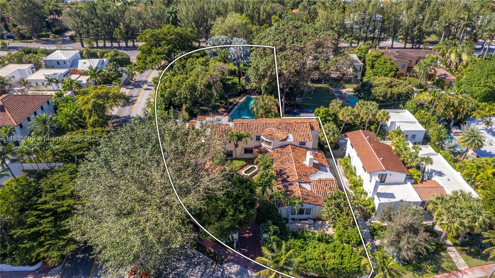 Stunning Mediterranean estate designed by acclaimed architect Carlos B. Schoeppl! Boasting an immense, 31,320-SF double-platted lot stretching from Flamingo to Pinetree Drive, this property is a few blocks to the beaches, new Bayshore Park, Miami Beach Golf Course, and South Beach. Inside the 1934s home, a living room with soaring cathedral beamed ceilings and fireplace, entertainment room with oak bar, and grand library with masterful craftsmanship and stained-glass window. Outside, a huge backyard with privacy hedges, pool, and abundance of space to build the amenities you desire! Remodel the current 6,100-SF home to enhance the magnificent original details or develop 2 new homes on the 2 corner lots. Rare opportunity to own one of the largest dry lots in Miami Beach!