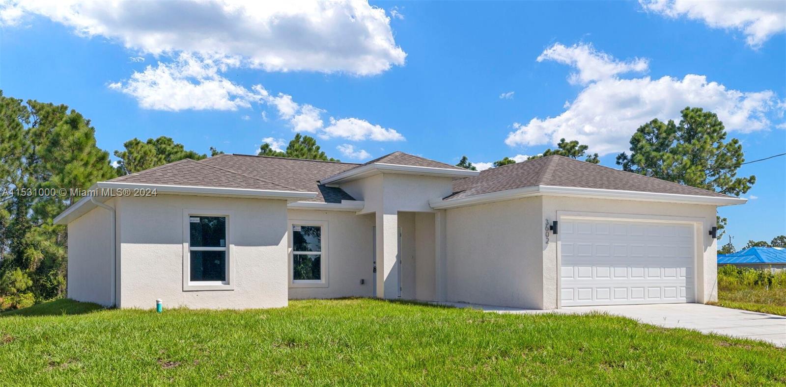 SELLER HELPING WITH CLOSING COSTS. MOVE IN READY NEW CONSTRUCTION! 3 bed, 2 bath, 2 car garage, IMPACT WINDOWS and DOORS. Total area under roof 1,848 sqft and total area under a/c 1,361 sqft. Entry welcomes you into a spacious floor plan, tile floors and energy efficient lighting throughout. Kitchen boasts quartz countertops, stainless steel appliances and soft-close cabinets. Master bedroom offers two walk-in closets, dual vanities and a walk-in shower. Covered terrace with unobstructed backyard landscape views. Beautiful paved driveway. LOCATION! Convenient access to I-75, schools, medical facilities, dining and shopping. INCREASED PROPERTY VALUE due to future development in the area. 1-year mechanical warranty, 10 years limited structural warranty. Don’t miss out on this opportunity!