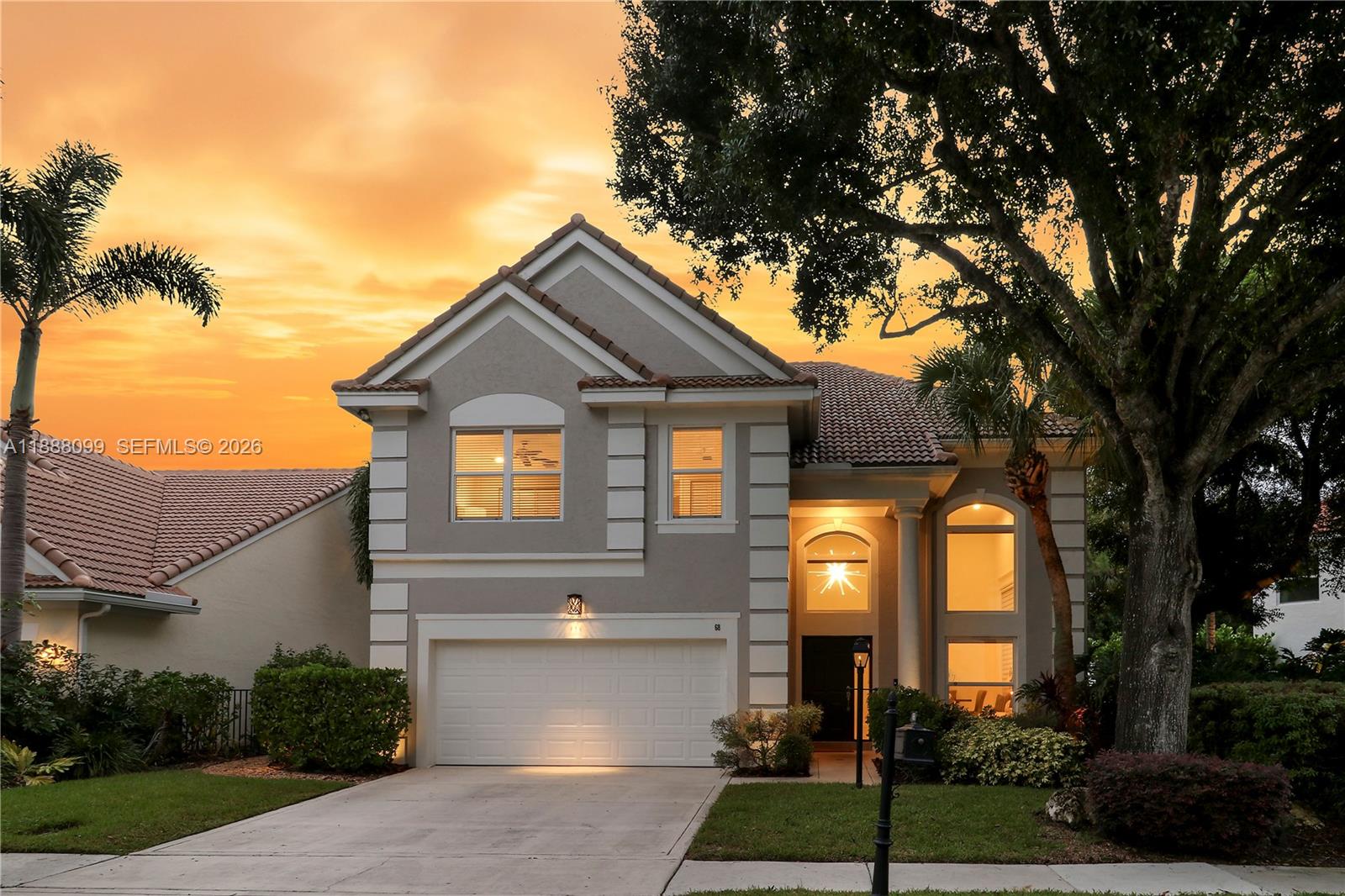 Impeccably Cared for 4BR/2.5BA w/ Stunning Lake Views & Saltwater Pool. This beautifully updated home offers one of the most coveted backyards & lake views in the community. Step into your private oasis featuring a sparkling saltwater pool & spa with LED lighting-perfect for sunset gatherings. Inside, enjoy a remodeled kitchen & baths w/ timeless marble countertops & chef’s 2022 upgraded gas range. Major upgrades include 2020 roof, dual 2024 A/C, exterior paint 2022, & full storm protection for peace of mind. Located in a gated sidewalk community, low $330/mo HOA covers cable, internet & security system. Just 3 miles to the beach, 1 mile to The Gardens Mall, minutes from premier waterfront dining/entertainment/boating—this home blends elegance, comfort & the ultimate Florida lifestyle.