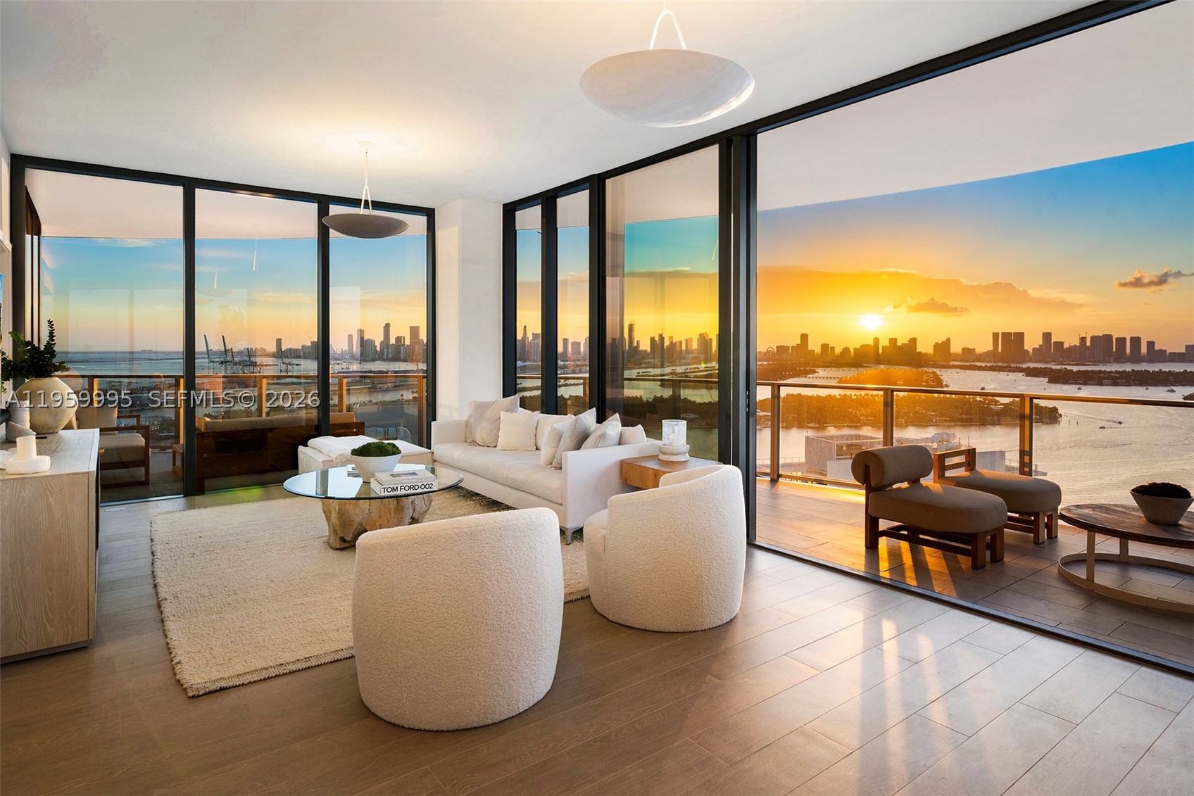 Elevate your lifestyle to unprecedented heights at FIVE PARK Canopy Residence 2903 where sophistication meets panoramic sunsets, sunrises, and views of the Miami skyline and the ocean. Unique corner residence featuring 1,000-SF wrapround terrace, immense living spaces, Italkraft kitchen, Gaggenau appliances, 10-FT ceilings, smart control, and built-in closets, blackouts, shades, and TVs in all bedrooms. The exclusive Canopy Club is residents-only, full-service Members Club offering social spaces, private dining room, jewel box bar and lounge, library, wellness areas. On 6th floor, additional amenities include pool, fitness studio, restaurant with in-residence dining. Enjoy private beach club, Canopy Park in your backyard, and steps to Miami Beach Marina, dining, South Pointe Park, beaches.