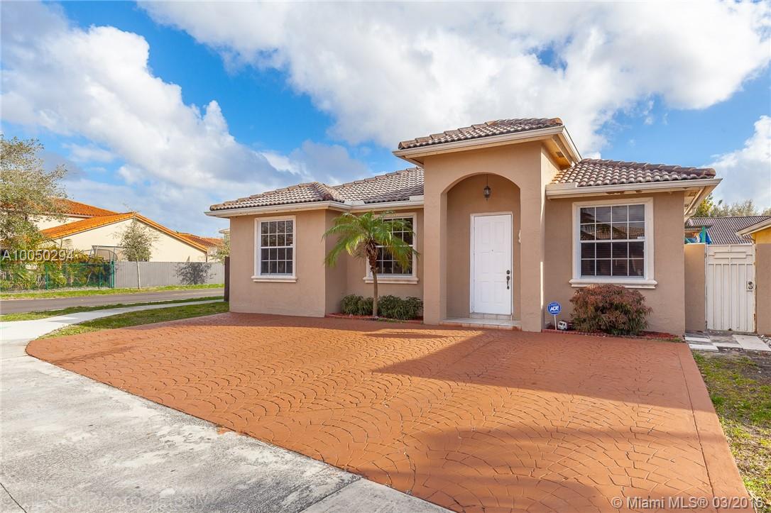 This 4 bedrooms 2 bath Pool home is located in a corner lot fence in back yard. Nicely remodeled with diagonal tile throughout. Updated bathrooms, frame less door bath, granite counters, wood cabinets in the kitchen with stainless steel appliances. convently located South on Miami Lakes close to upscale restaurants, schools and shoppings. Fast access to Palmetto (826) expressway and I-75