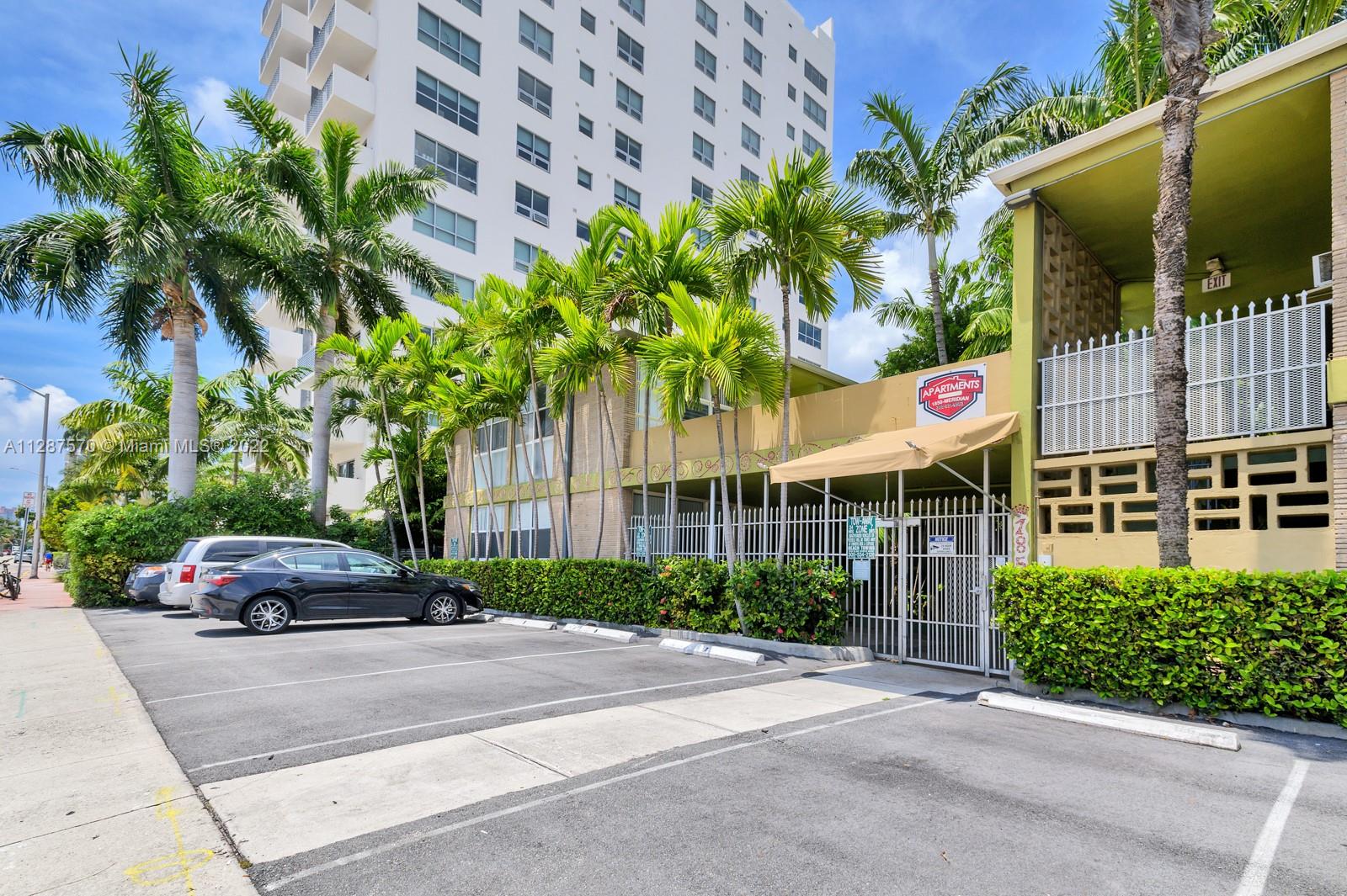 Spacious one-bedroom apartment featuring large windows, closet space throughout, wood and tile flooring, gas stove, and hurricane-impact exterior windows. Exceptionally clean and well-maintained property with open-air corridors and beautiful tropical landscaping. The building amenities include secure gated entry, a laundry room, and bike storage. Centrally located in South Beach - two blocks from Lincoln Road and directly across from the Miami Beach Convention Center, Pride Park, and free trolley bus stop.