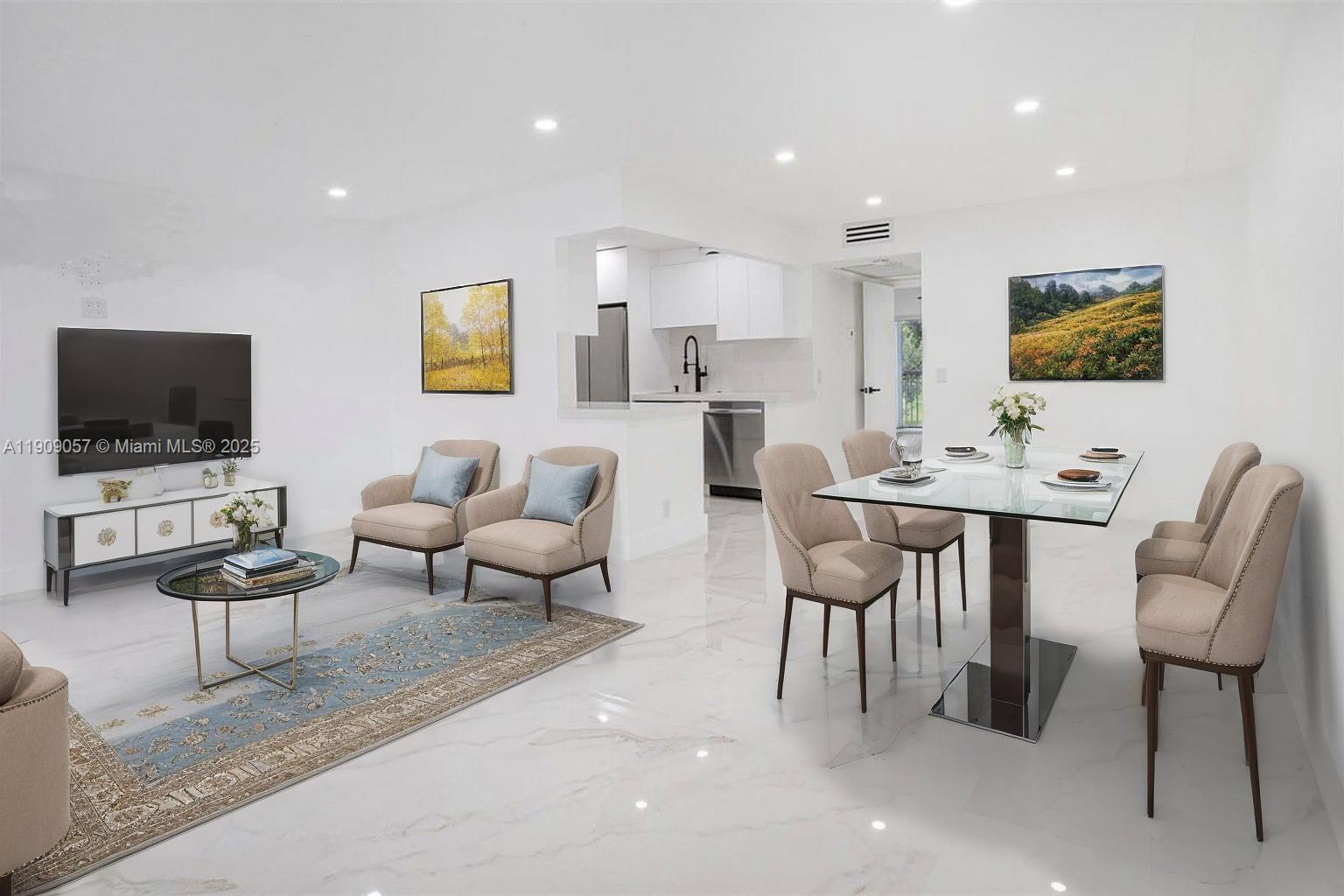 Experience luxury living in this stunning, fully remodeled 1BR/1.5BA condo in the sought-after 55+ community of Century Village. This light-filled unit features elegant marble flooring, impact windows and doors, quartz countertops, sleek soft-close cabinetry, recessed lighting, and brand-new Samsung appliances. Both bathrooms are tastefully redesigned with modern finishes. Relax on your private balcony with tranquil garden and pool views. New 2021 A/C and water heater. Enjoy world-class amenities including a million-dollar clubhouse, resort-style pools, tennis, fitness center, theater, and 24-hour security. Priced to sell—don’t miss this exceptional opportunity!