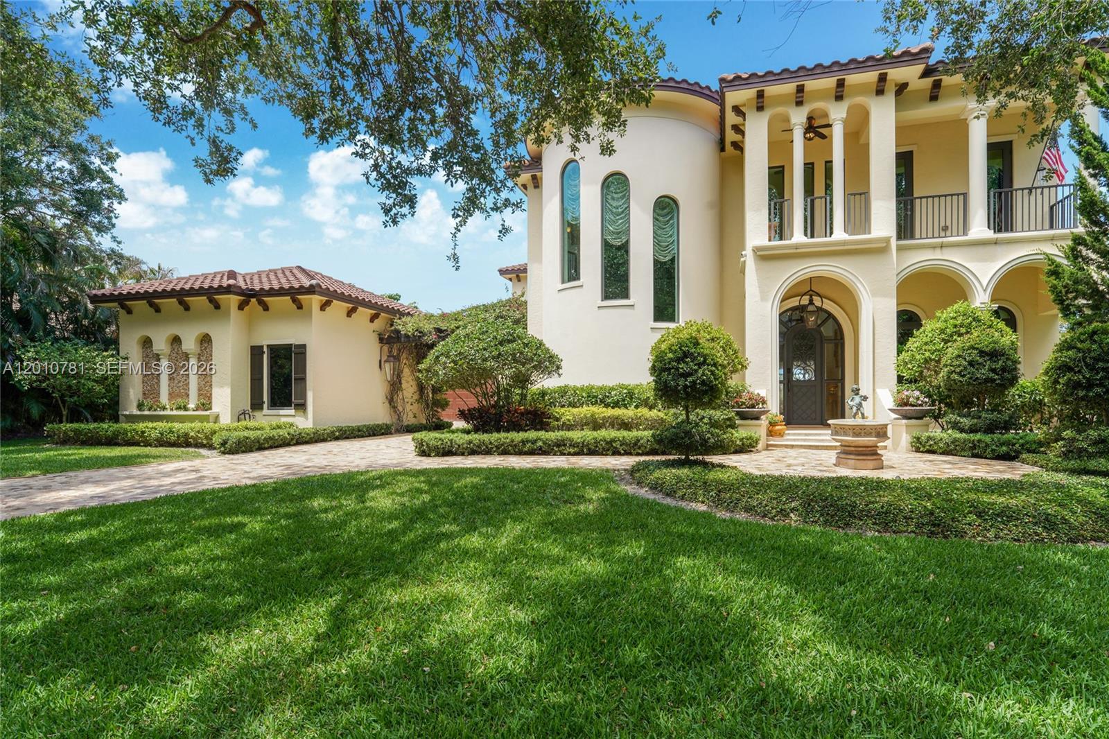 Custom-built waterfront home in Jupiter/Tequesta in the manned security gated community of Heritage Oaks.

This residence features Mediterranean architecture with a rotunda entry, arched details, and a well-designed floor plan. Interior spaces offer high ceilings, marble finishes, and large windows providing natural light and expansive water views. Main living areas open to the outdoor space, ideal for everyday living and entertaining.

The backyard is designed for entertaining with a summer kitchen, heated infinity pool with swim-up bar, fire pit, and a private waterfront setting. Has 113 Ft water frontage, positioned on a no-wake zone, offering calm water and added privacy.

The primary suite includes a fireplace and expansive balcony. Additional features include an elevator, Wolf & Subzero appliances with gas range, wet bar, marble driveway pavers, generator, gas lanterns, hand carved fire place and a temperature-controlled wine cellar for approximately 300 bottles.

Four-car garage, a detached workroom opening to a courtyard, suitable for conversion to a in-law suite.

Located on oak tree-lined streets in a quiet residential setting, with convenient access to beaches, golf, tennis, marinas, shopping, dining, and approximately 20 minutes to Palm Beach International Airport.