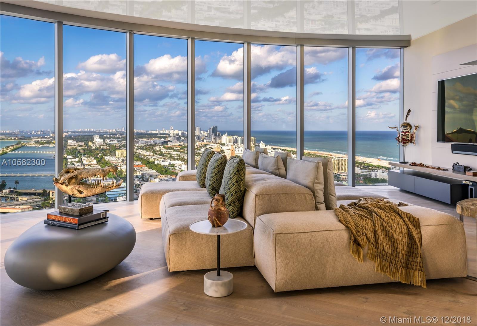 BOATERS PARADISE Adjacent to South of Fifth St Marina! No Expense Spared to Execute this 3,365 SF Art Collector’s Lair in South Beach’s Ultra-Exclusive Neighborhood. Only 4 PH Floors 35-38 Offer This Spectacular Unobstructed View! Meticulously Curated, this 3 Bdr 35th Floor Home boasts 14-inch wide French Oak Floors, Poliform’s Varenna Walnut/Bronze Glass “Show Kitchen”, Book-Matched Slabs of Exotic Marble, Minotti & B&B Italia Furniture, B&B Italia closets in Hermès-orange leather and a WIDE OPEN FLOOR PLAN. Indoor/Outdoor Nirvana w/ 14-ft deep Entertainment Deck, Sleek Lounges & Outdoor Dining. The ENTIRE APARTMENT IS SHOWCASED BY SWEEPING 270° VIEWS from Biscayne Bay to the Atlantic Ocean, w/ the beautiful Miami Skyline in between. Watch cruise ships, walk to the beach/park/restaurants.