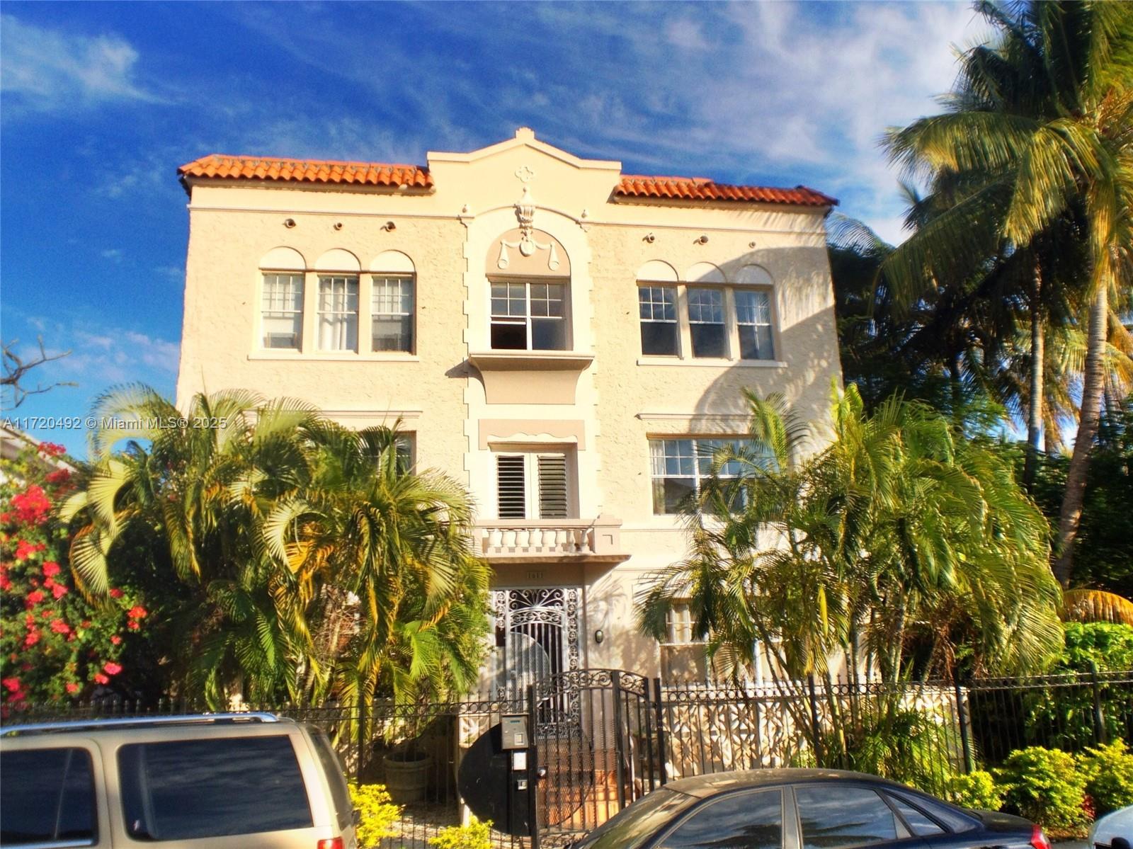 Charming North facing top floor studio just steps to Lincoln Road. This residence features freshly painted walls, wood floors, walk in closet, updated kitchen with newer appliances, updated bathroom and large windows looking towards Lincoln Road. This Mediterranean style building has secured entry and a laundry facility. Small pets considered. Ask your agent for 360 virtual tour. Will not last!
