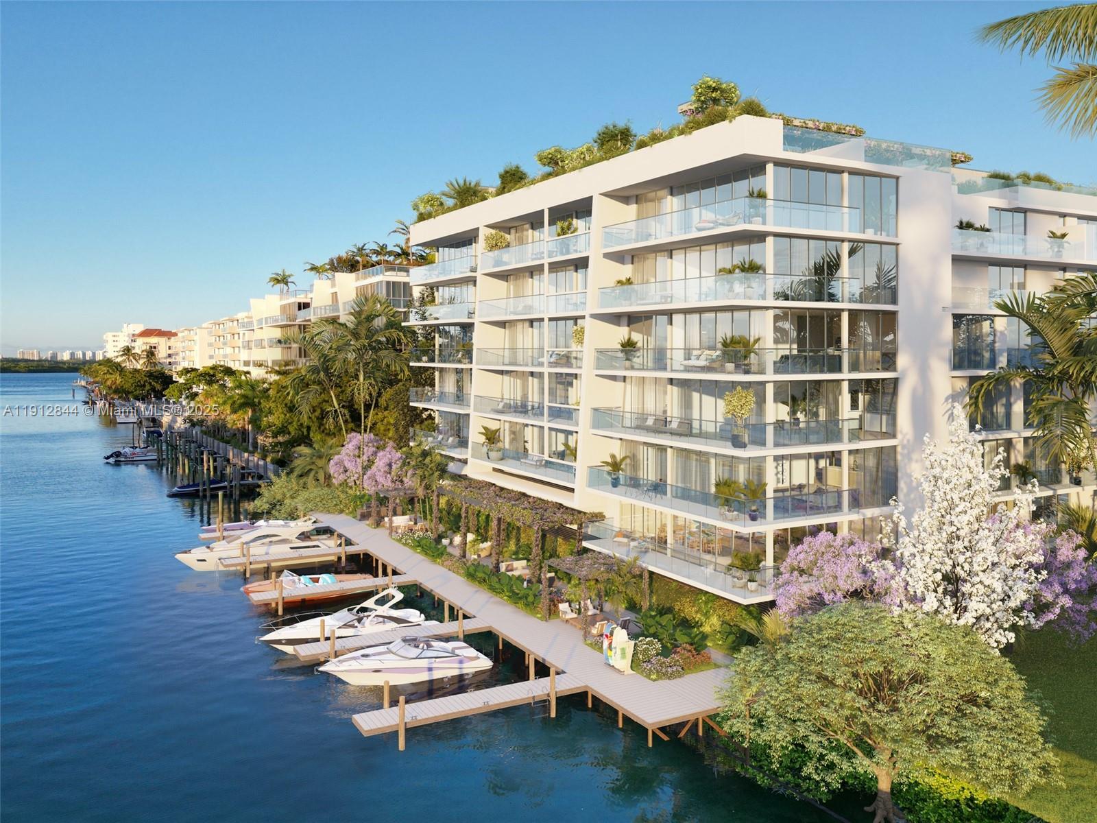 Experience waterfront elegance at 9900 West, an exclusive boutique building with only 23 residences in Bay Harbor Islands. This corner flow-through 4-bedroom plus den, 4.5-bath home offers 3,360 sq. ft. of interior space and 1,150 sq. ft. of terraces showcasing stunning bay, sunrise & sunset views.Featuring European design ITALKRAFT kitchen with Miele appliances, and premium finishes throughout. The residence includes a private marina dock & a private rooftop terrace with summer kitchen overlooking Biscayne Bay. Amenities include a rooftop saltwater pool and spa,an entertainment suite with catering kitchen,fitness center,wellness spa with dry sauna and cold plunge, children’s playroom, dog wash station, and two parking spaces—delivering unmatched luxury and privacy.