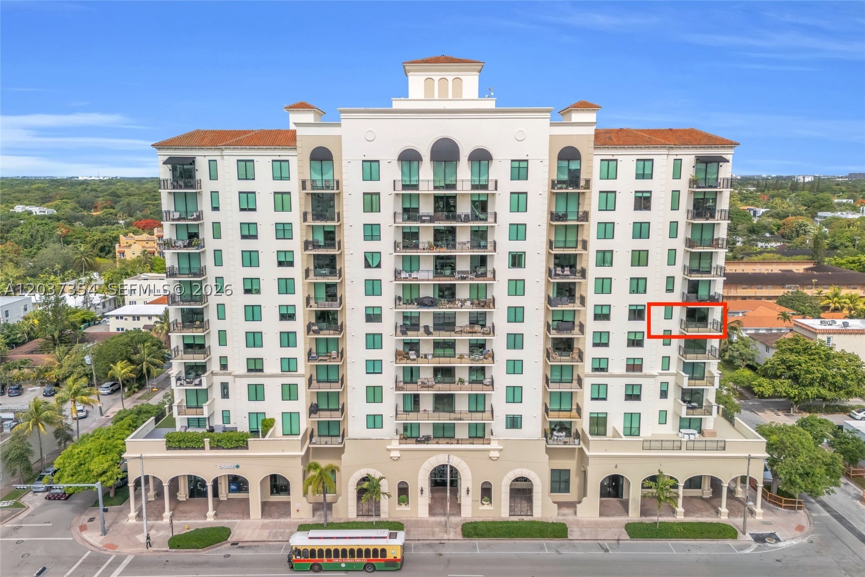 Imagine starting your mornings with skyline views from your private balcony, spending afternoons by the pool just steps from your door and ending the day with dinner on Miracle Mile. Welcome to Unit 503 at 1300 Ponce, a rare opportunity in one of Coral Gables' most sought-after boutique condominium buildings. Meticulously maintained and ideally located on the amenity level, this 2-bedroom, 2.5-bath condo features an open-concept layout that flows seamlessly from the kitchen appointed with wood cabinetry, granite countertops, and stainless-steel appliances to the bright living and dining areas. The split-bedroom floor plan offers two spacious bedrooms, each with its own ensuite bathroom. Additional highlights include a guest powder room, in-unit washer and dryer, two assigned parking spaces, a private storage unit, and a secure, pet-friendly building & 24hr concierge. Located just moments from Miracle Mile, downtown Coral Gables dining & shopping, Unit 503 offers the perfect blend of comfort & lifestyle in the heart of the City Beautiful.