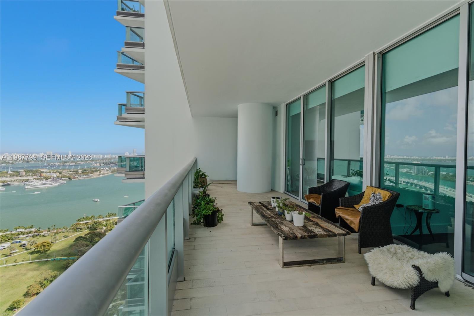 Well-positioned 2-bedroom + den, 3-bath residence at 900 Biscayne Bay, neighboring Miami’s most iconic architecture, including 1000 Museum.

This 1,576 SF residence offers a private elevator entry and a thoughtfully designed layout that balances open living with defined spaces. The nearly 400 SF terrace extends the living area outdoors, showcasing unobstructed views of Biscayne Bay and the evolving Downtown skyline.

Interiors feature marble flooring in the main areas, wood-grain porcelain in the bedrooms, custom-built closets, and a sleek European-style kitchen with marble countertops, Italian cabinetry, and premium Sub-Zero and Miele appliances. Bathrooms have been upgraded with clean, modern finishes, complementing the residence’s overall understated sophistication.

Set within a full-service luxury building, residents enjoy 24-hour concierge, valet, security, fitness center, spa, theater, and resort-style pool deck.

A well-balanced residence offering privacy, functionality, and a front-row position to Miami’s most dynamic urban waterfront.